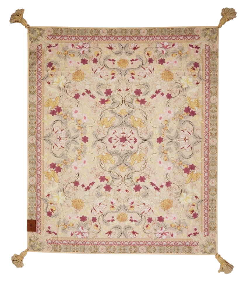 Wandering Folk Picnic Blanket, Pastel Flowers - Amber + Willow