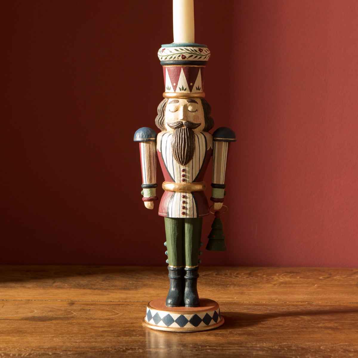 Hand-Painted Nutcracker Candle Holder