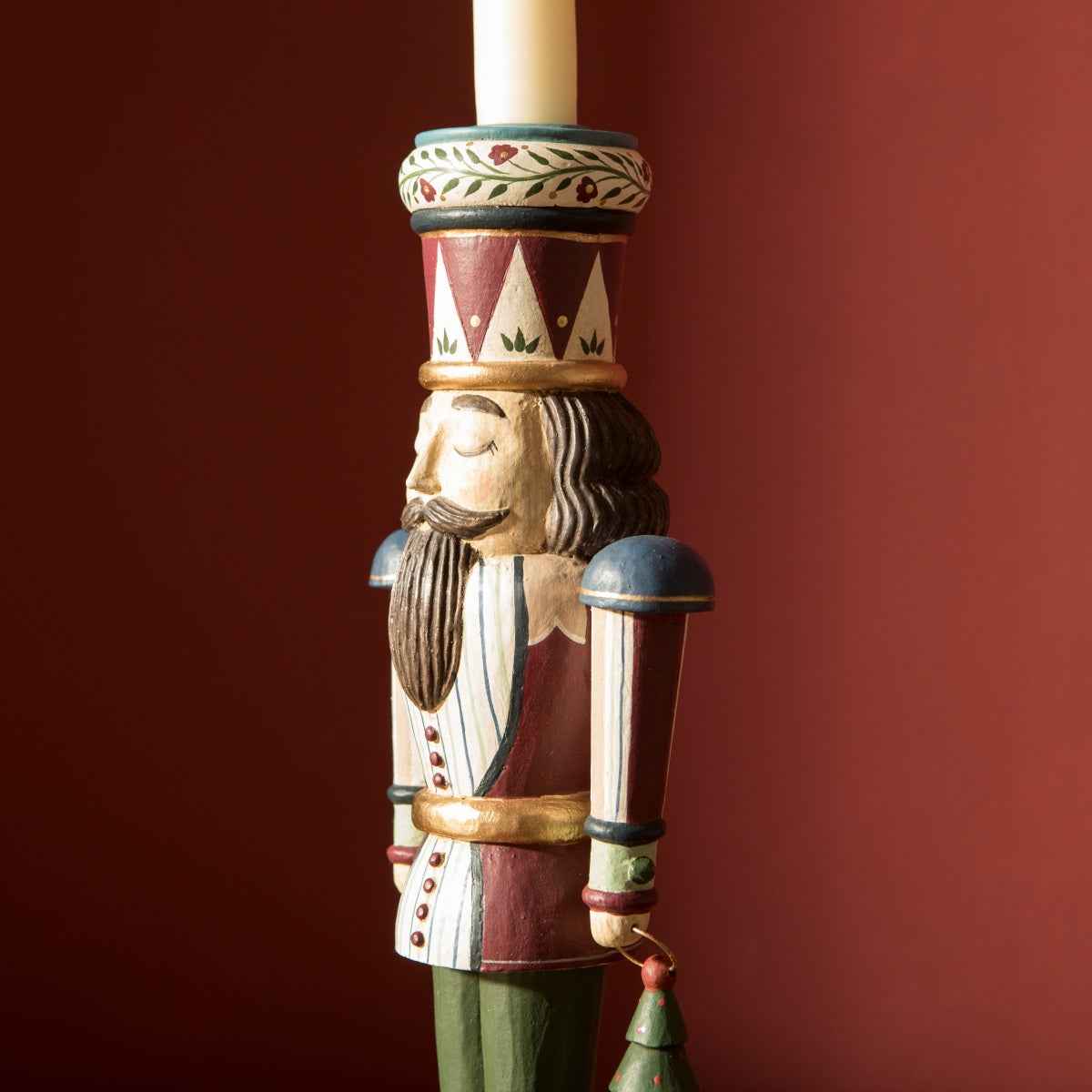 Hand-Painted Nutcracker Candle Holder