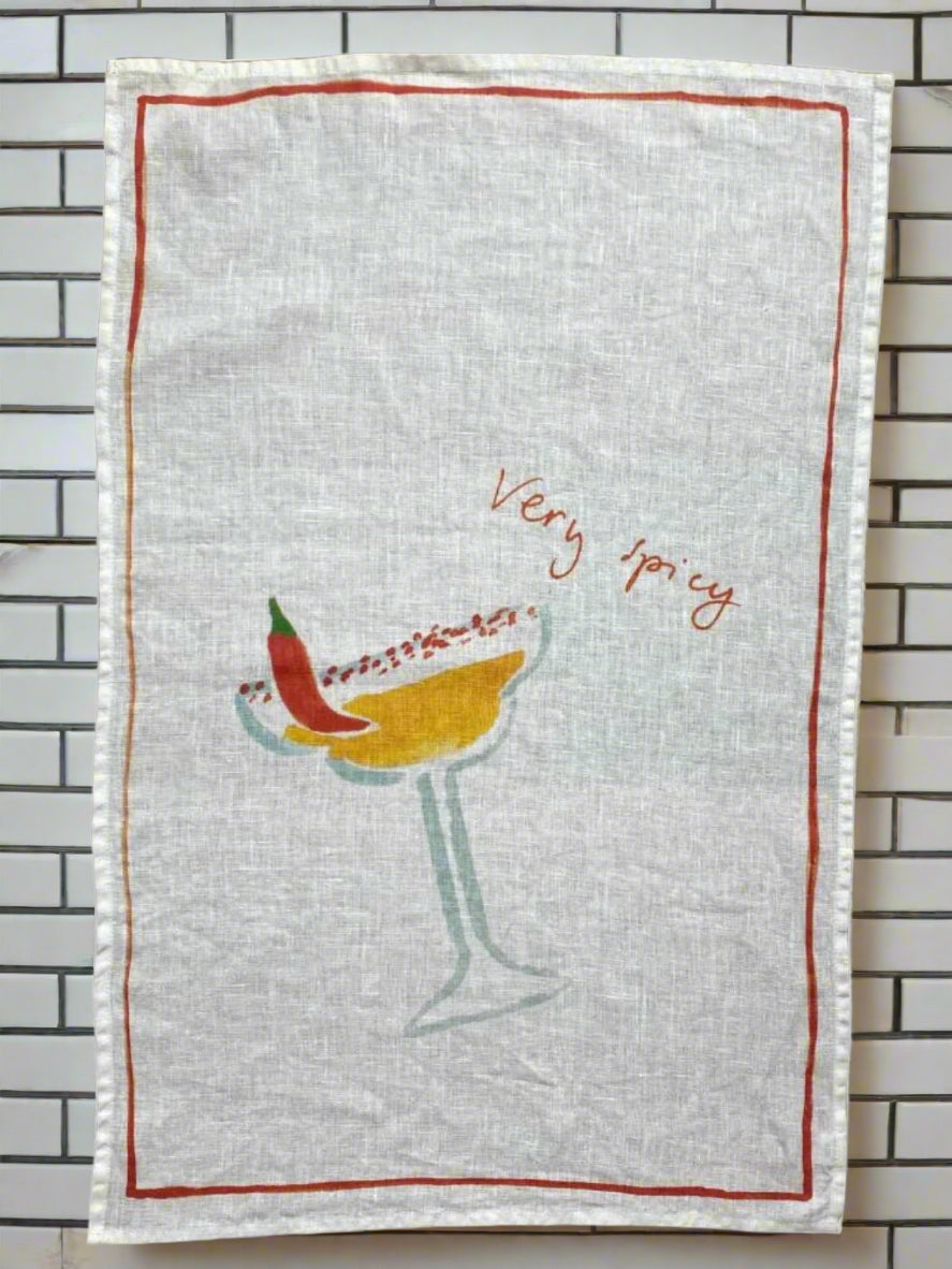 Spicy Margarita Linen Tea Towel