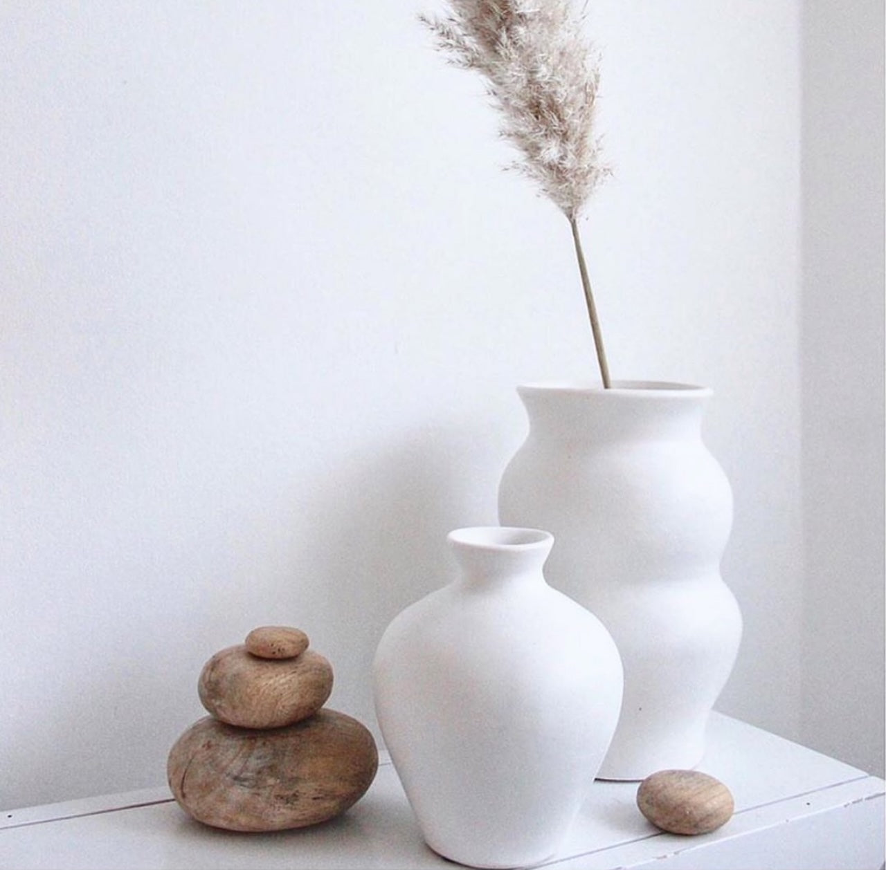 Matte White Ripple Vase