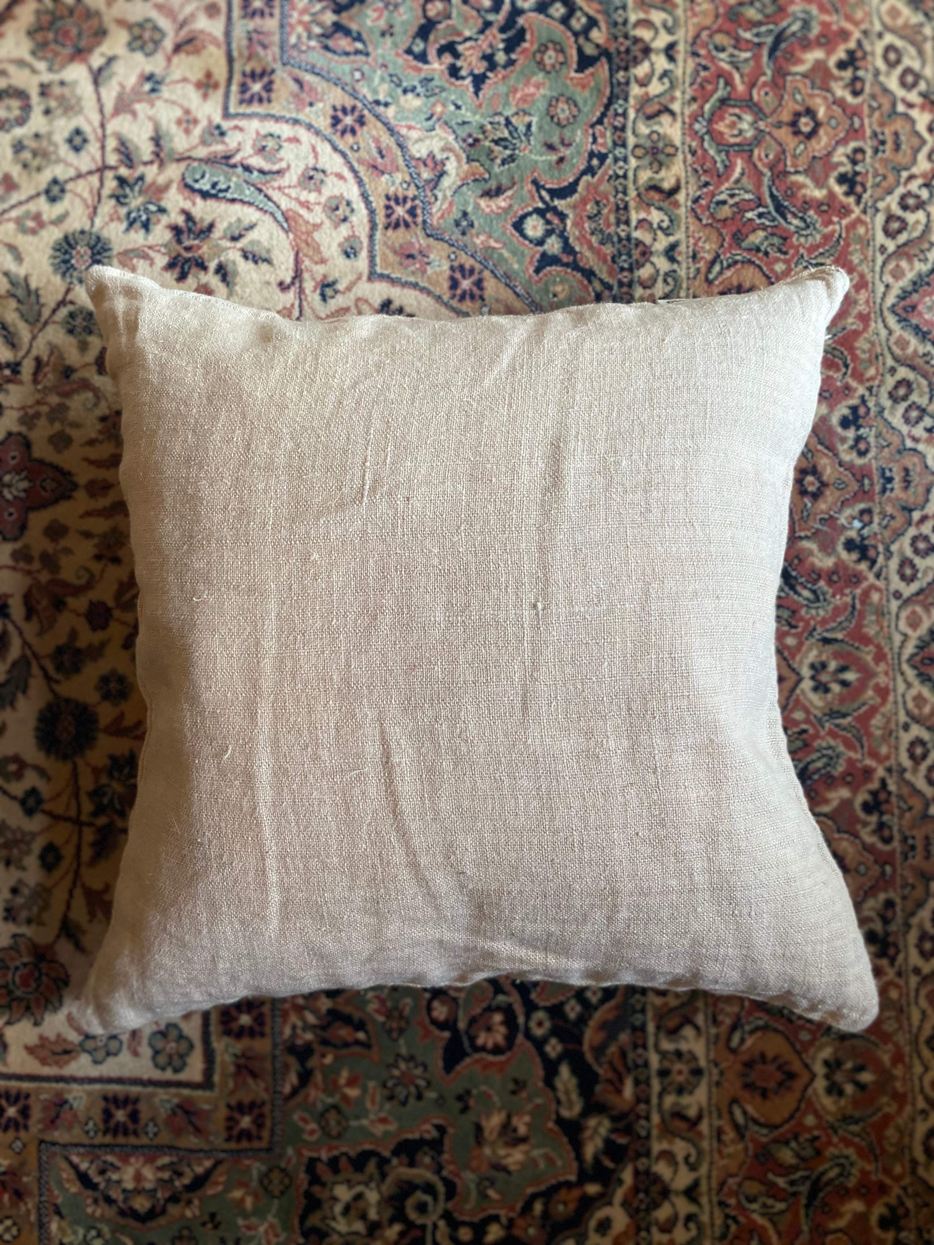 rustic linen cushion, nude pink - Amber + Willow
