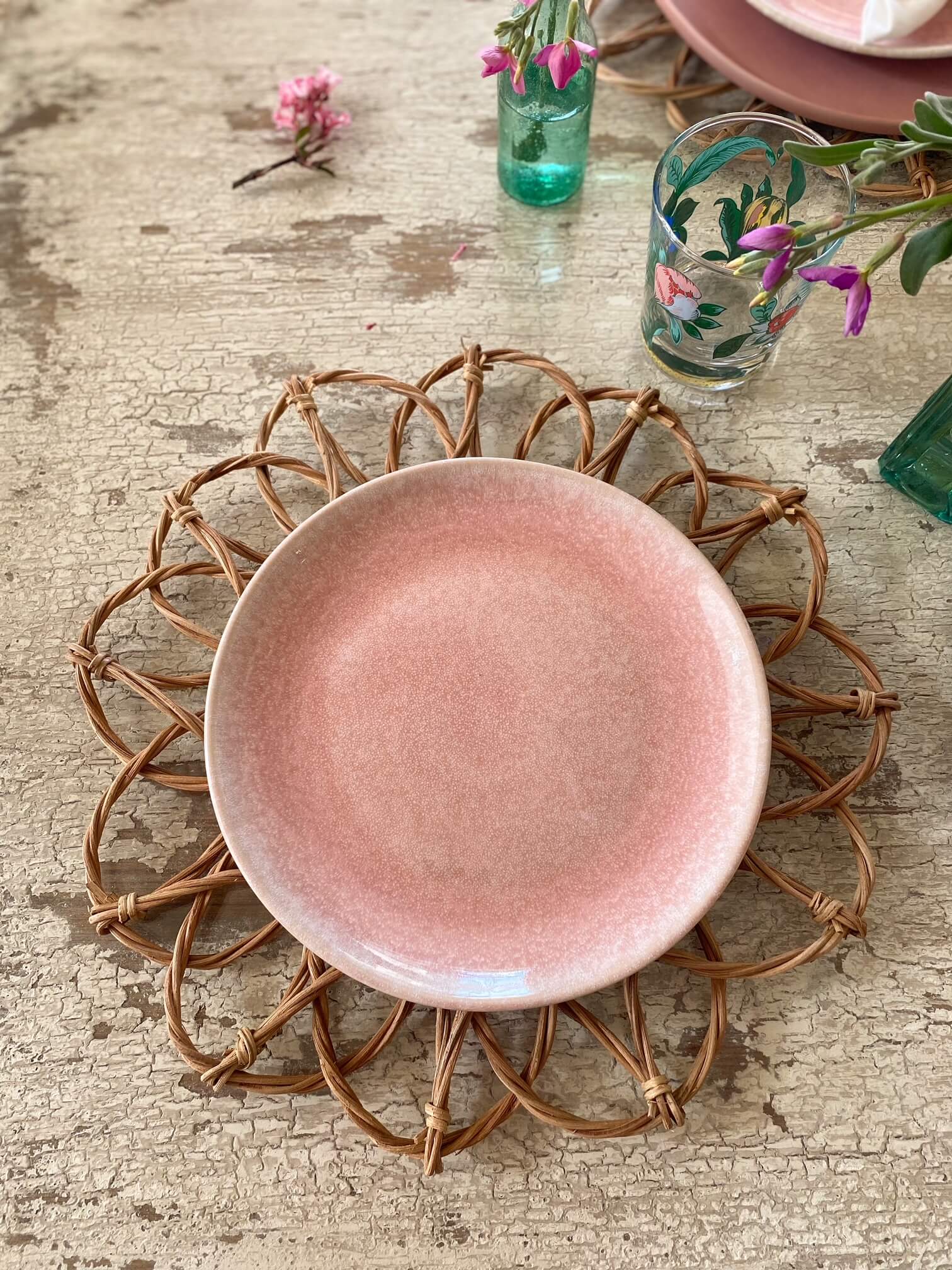 pink glazed plate - Amber + Willow