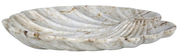 Side view of vintage marble shell plate