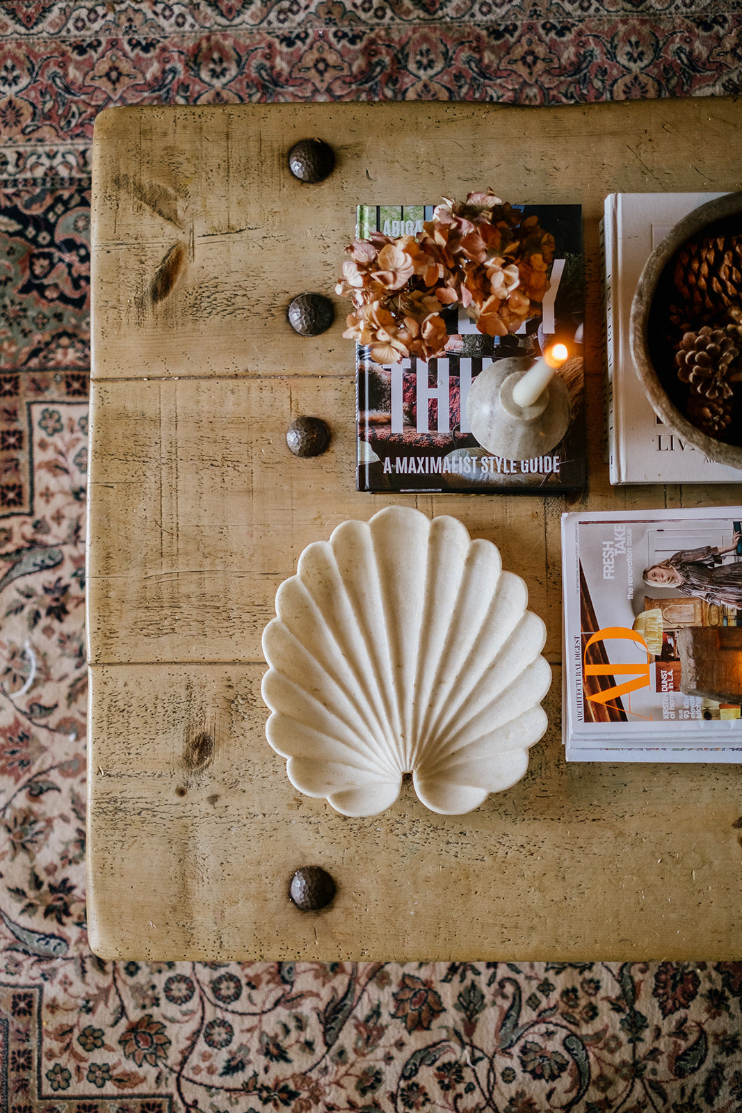marble shell platter