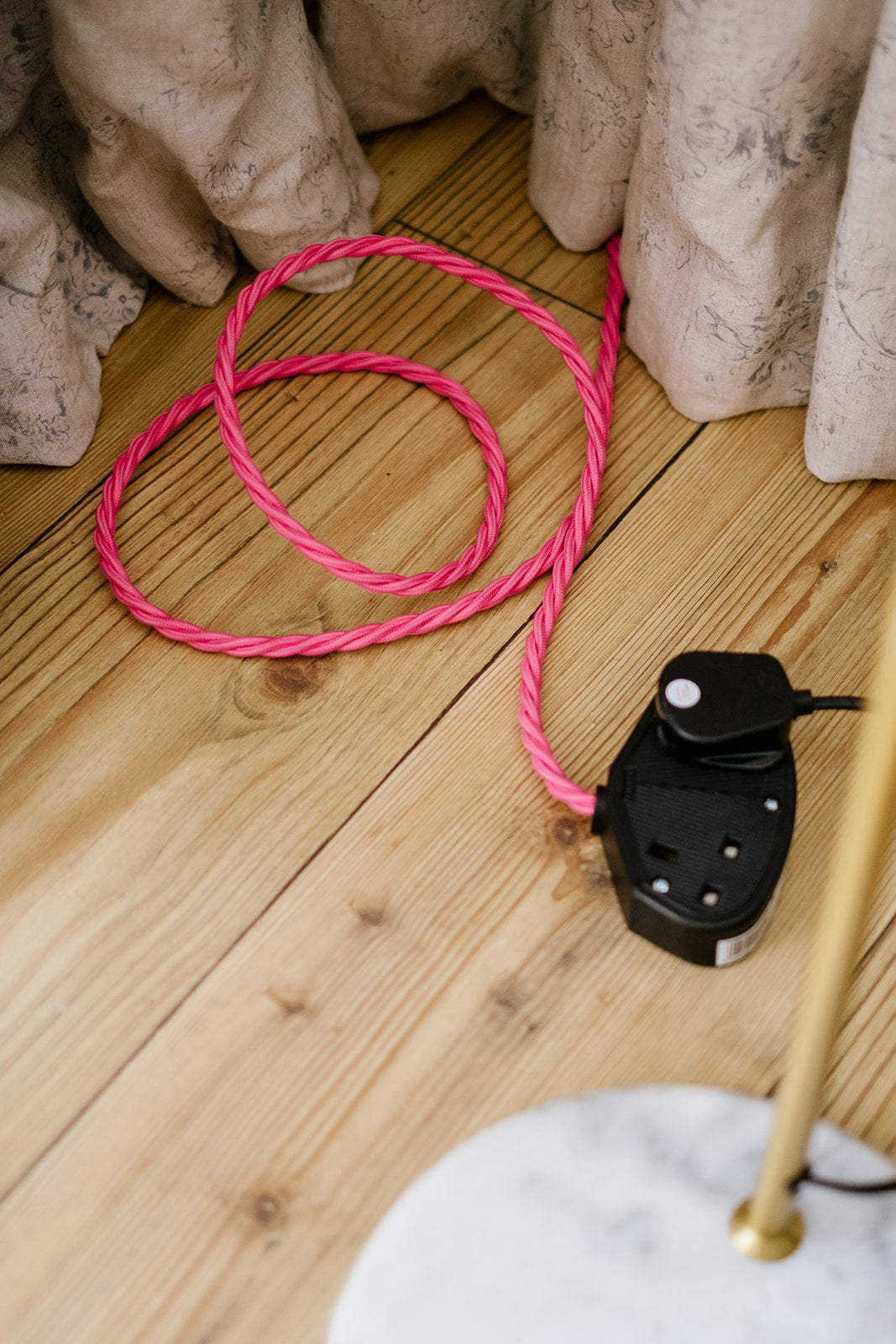 vintage braided extension lead