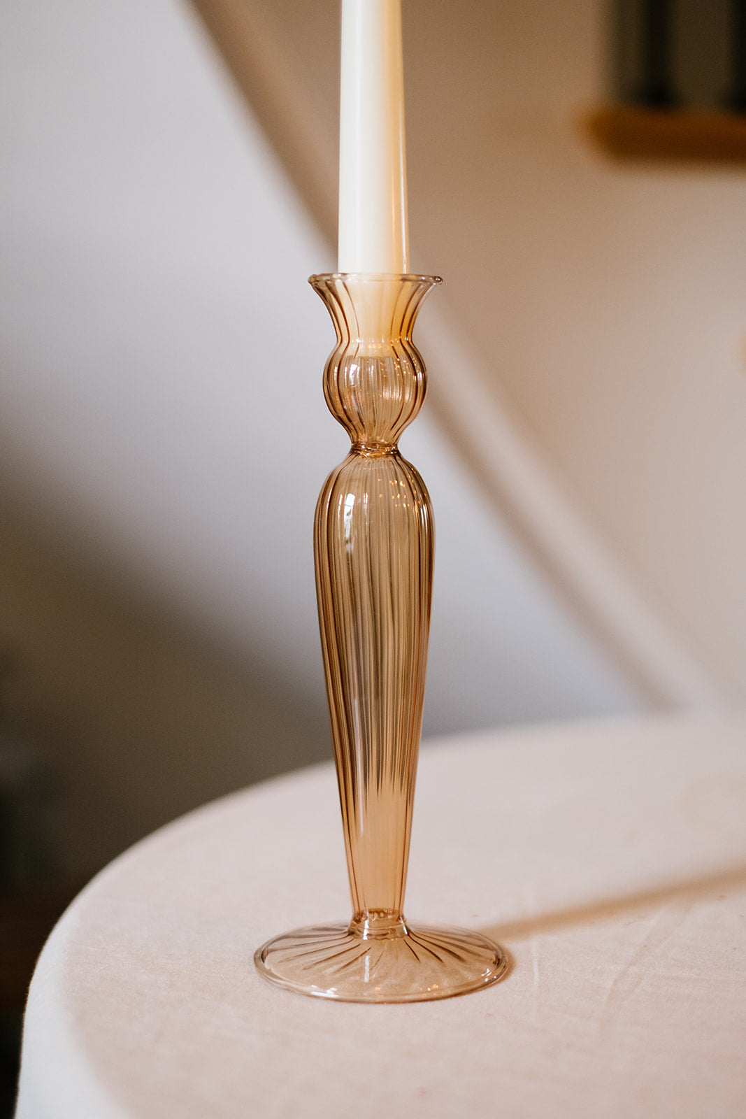 rust glass candle holder