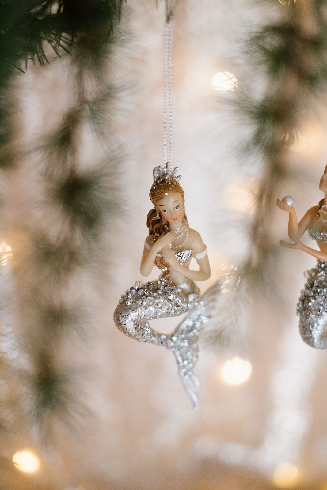 silver gilt mermaid hanging decoration - Amber + Willow