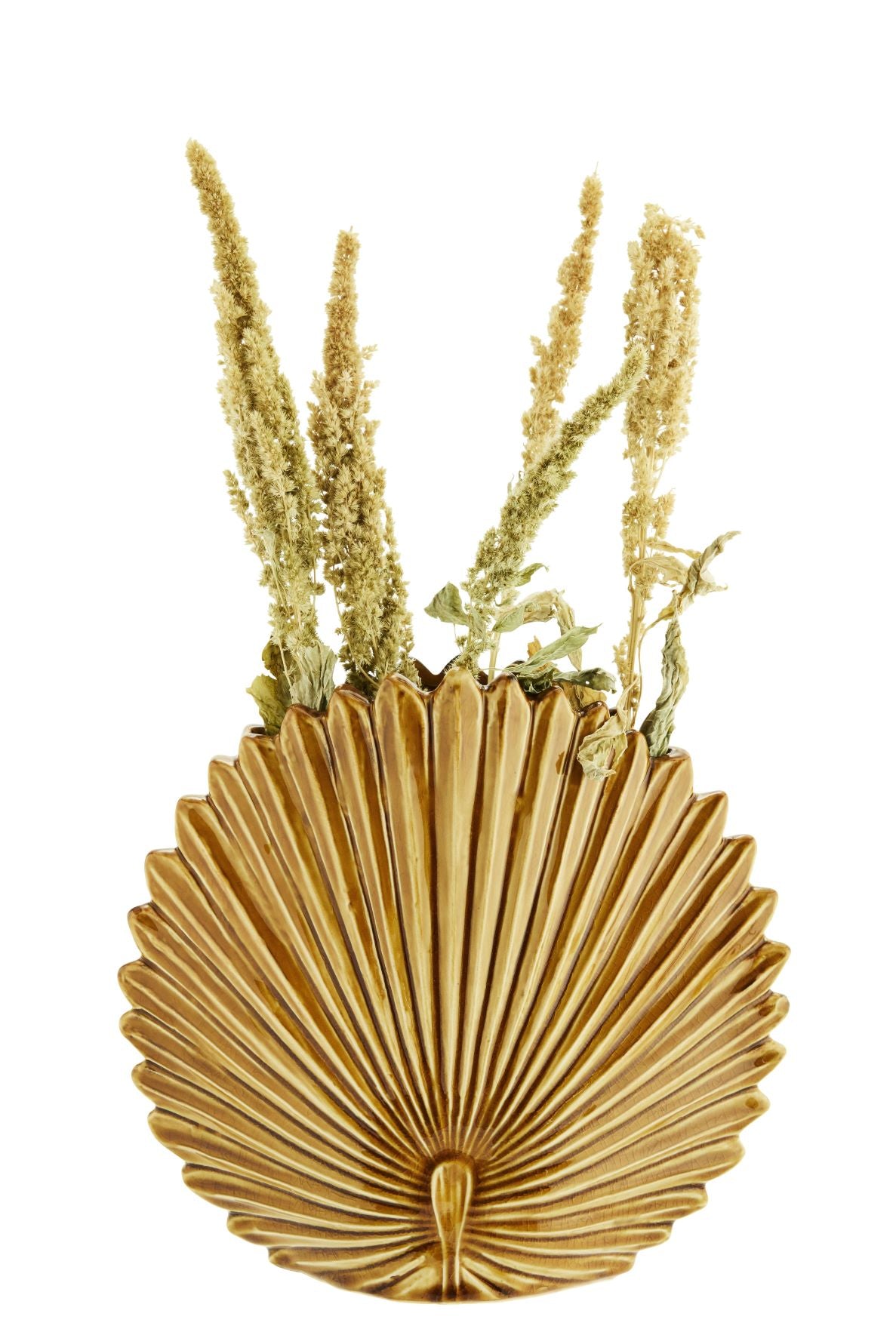 Ochre leaf vase Amber and Willow