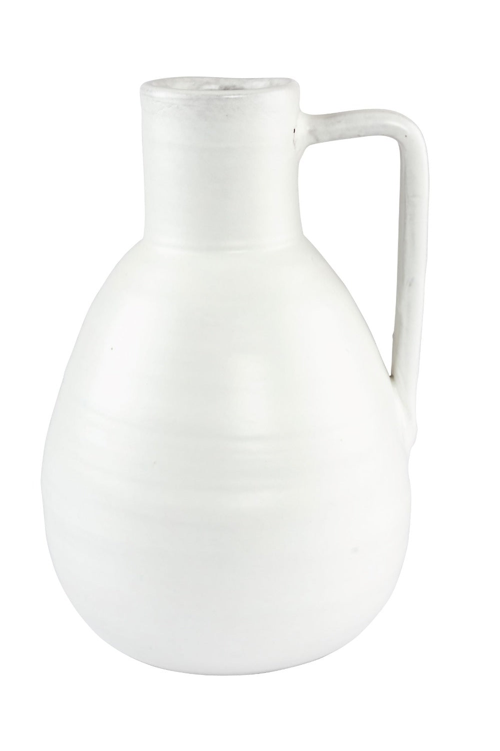 Matte white stoneware vase with handle from Day Home at Amber and Willow