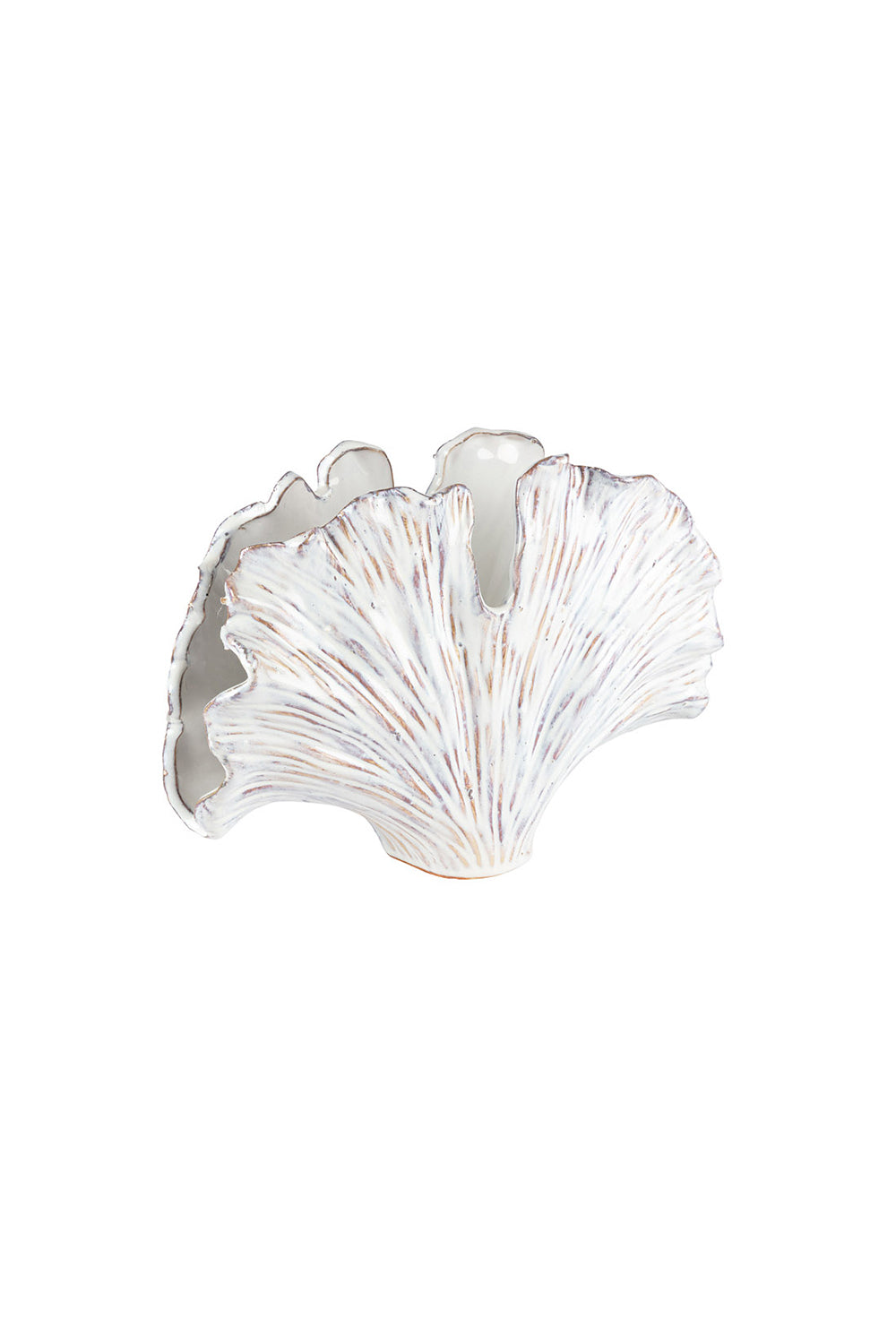 Sculptural Ceramic Ginkgo Vase - Amber + Willow
