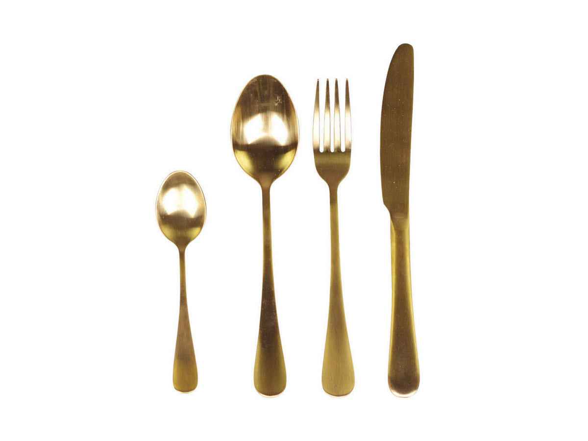 matte gold cutlery, set of four