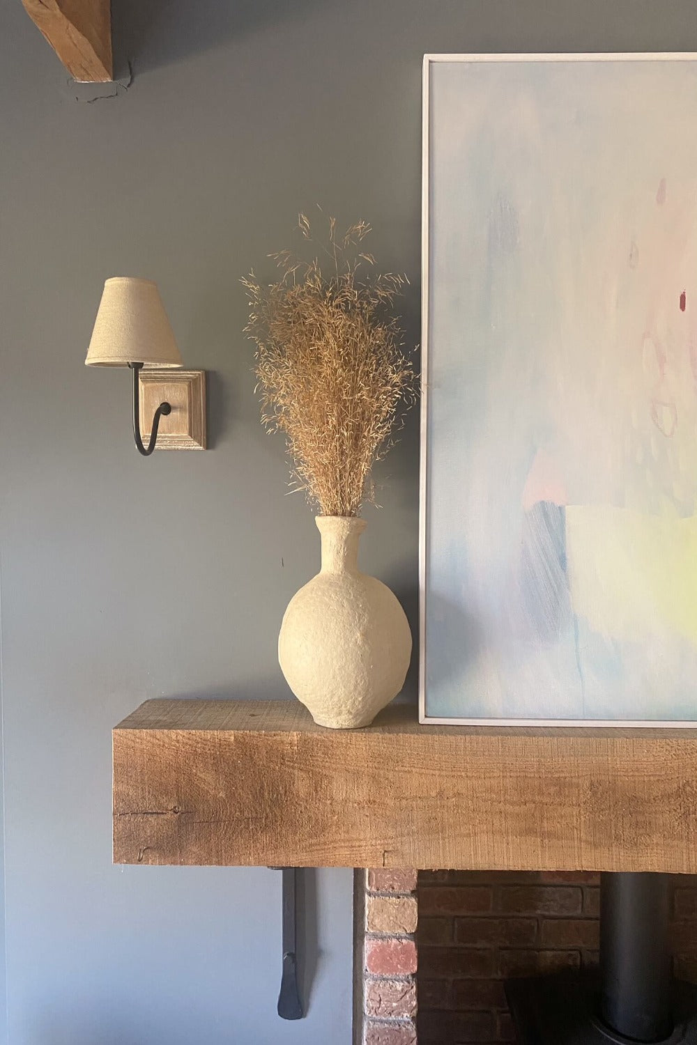 papier-mâché swan neck vase
