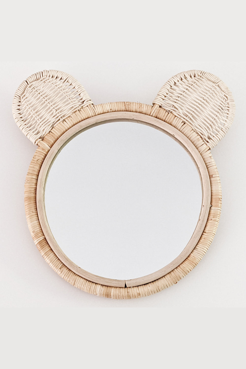Wicker and cane mirror