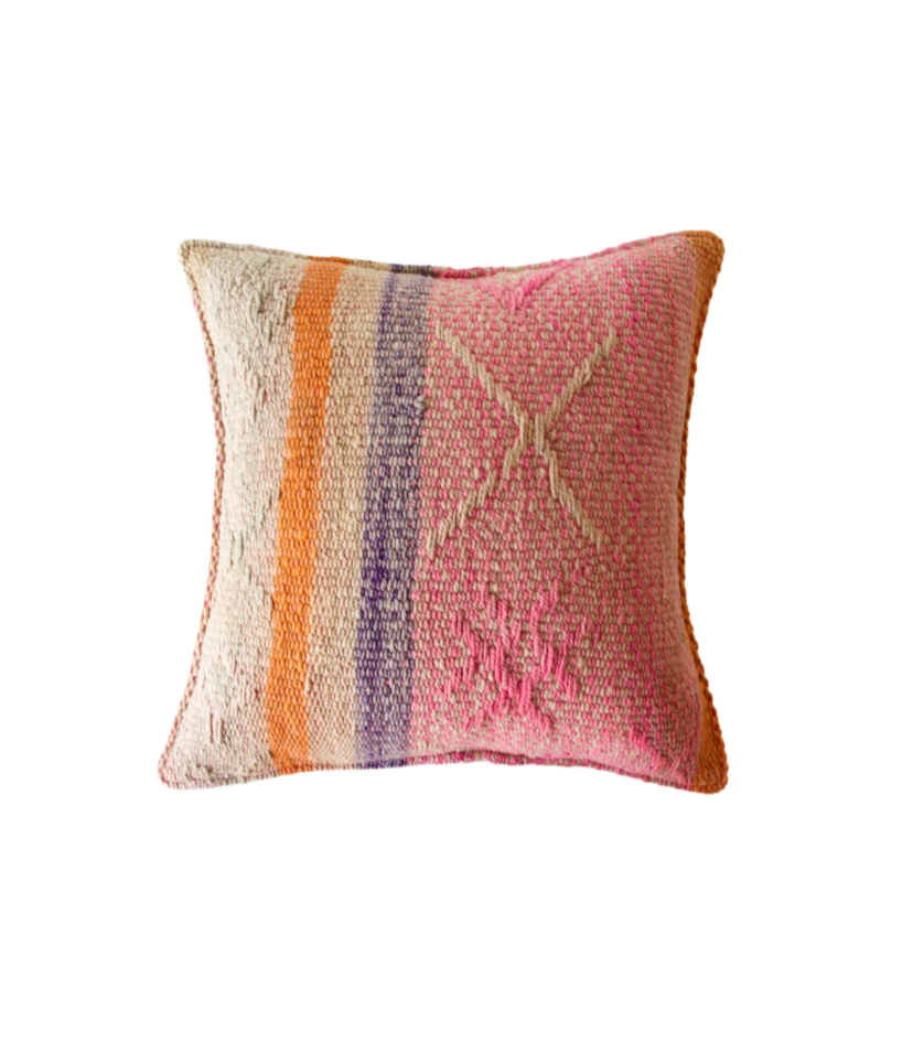 Vintage Peruvian frazada cushion - Amber + Willow