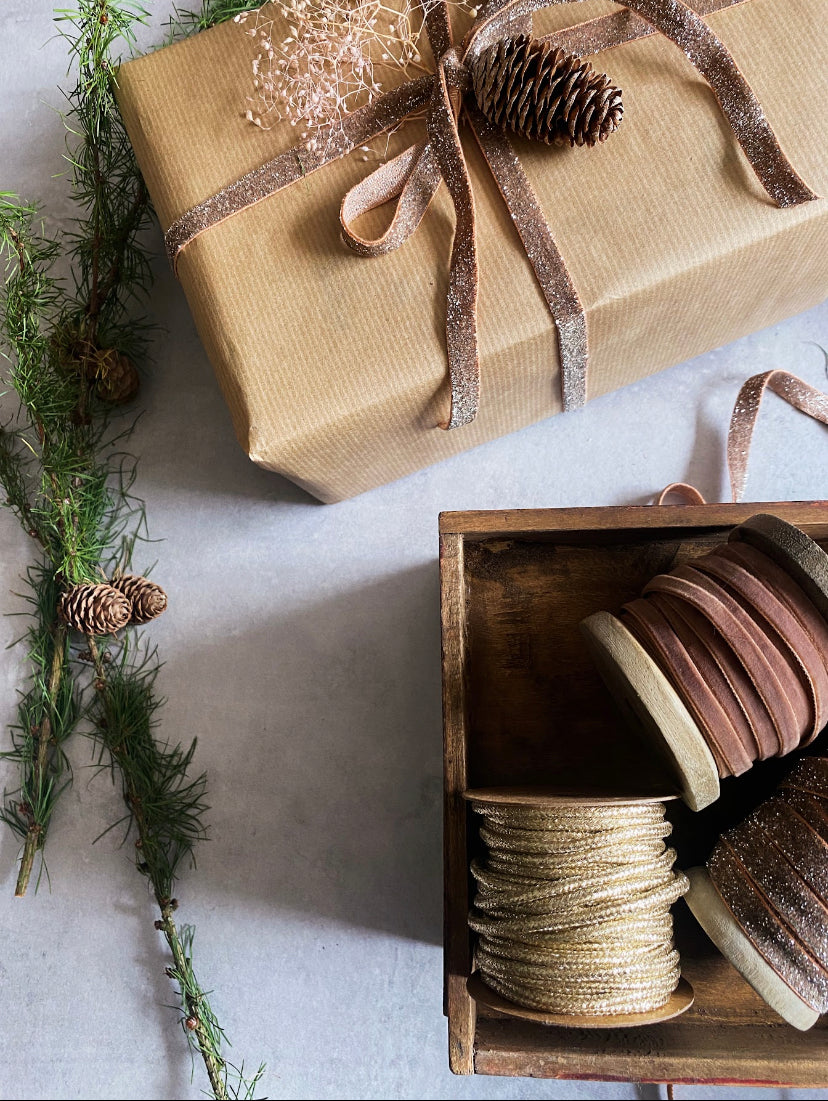 Glitter ribbon on spool