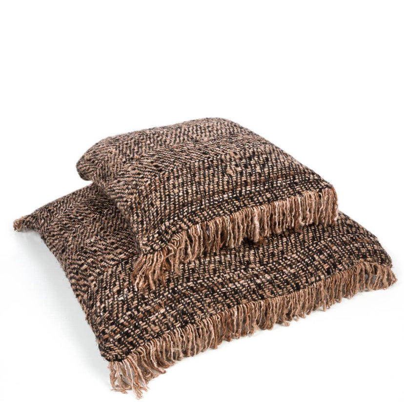 Copper and Black Woven Cushion Cover