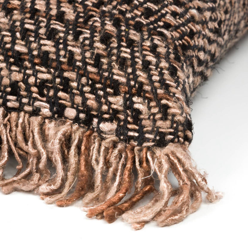 Copper and Black Woven Cushion Cover