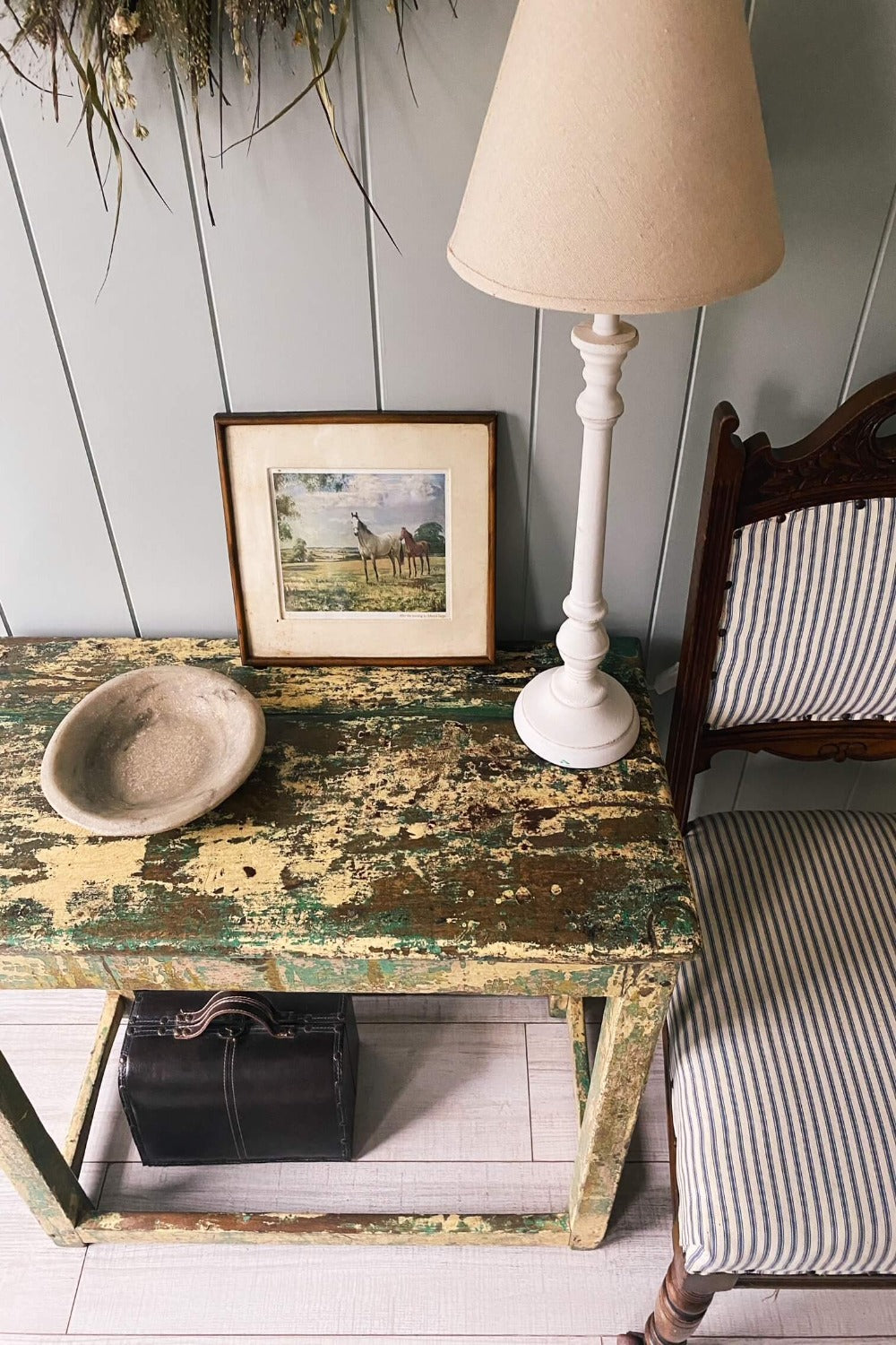 vintage green table