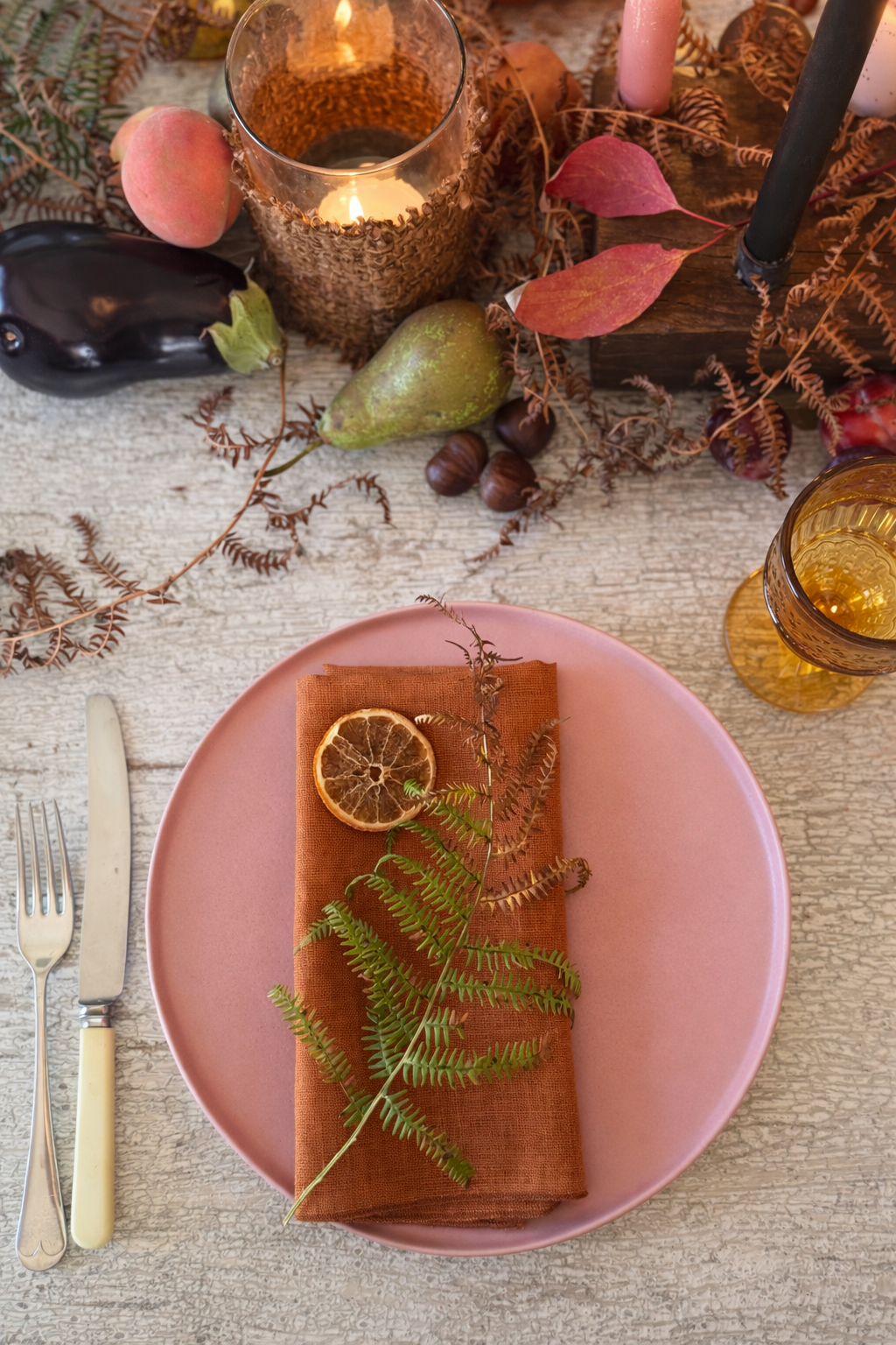 Dusky Pink Stoneware Dinner Plate - Amber + Willow