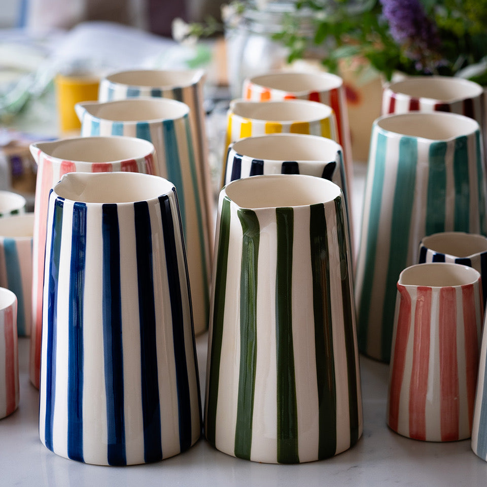 Coloured Striped Jugs