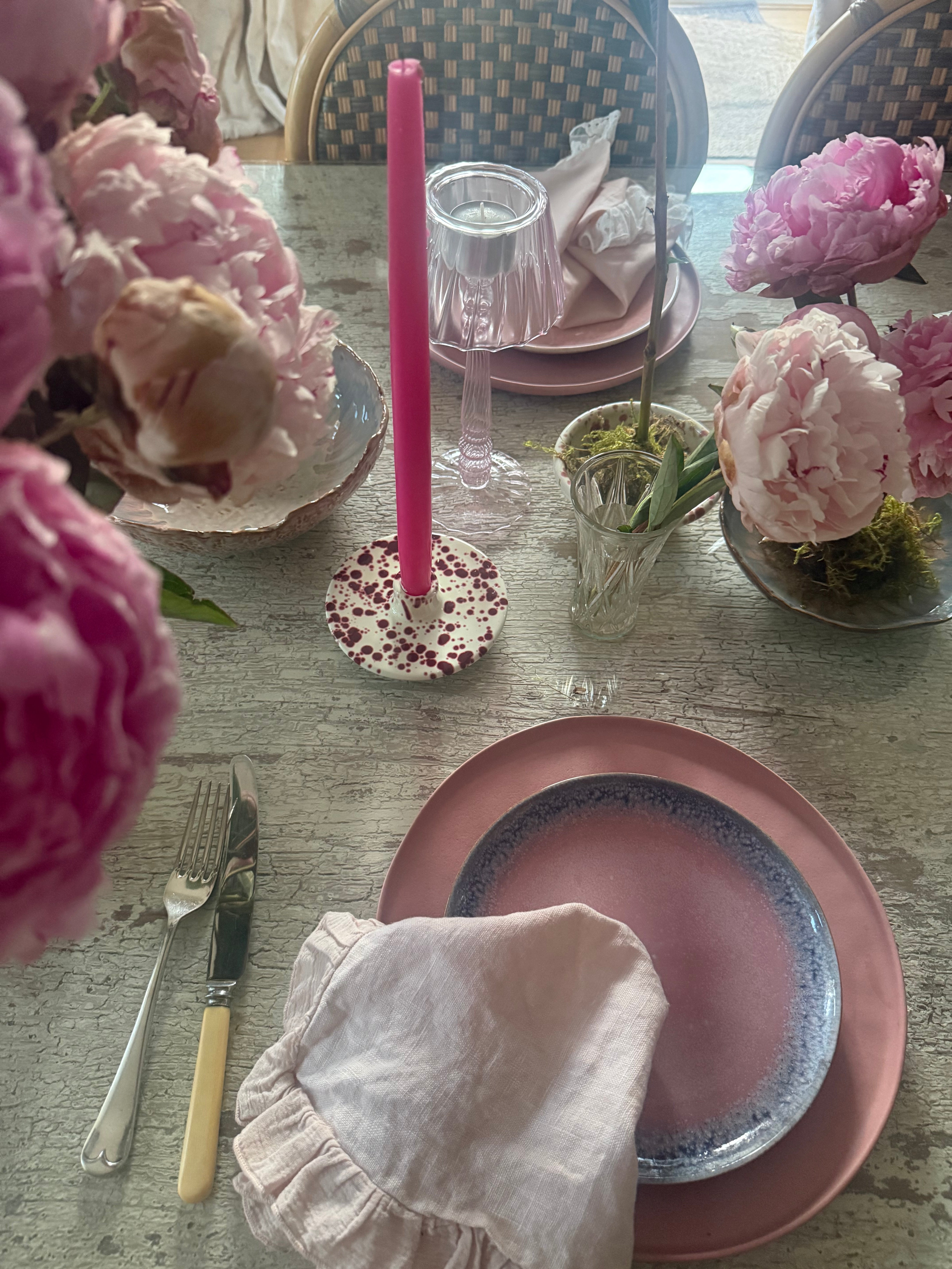 Rose Stoneware Lunch Plate