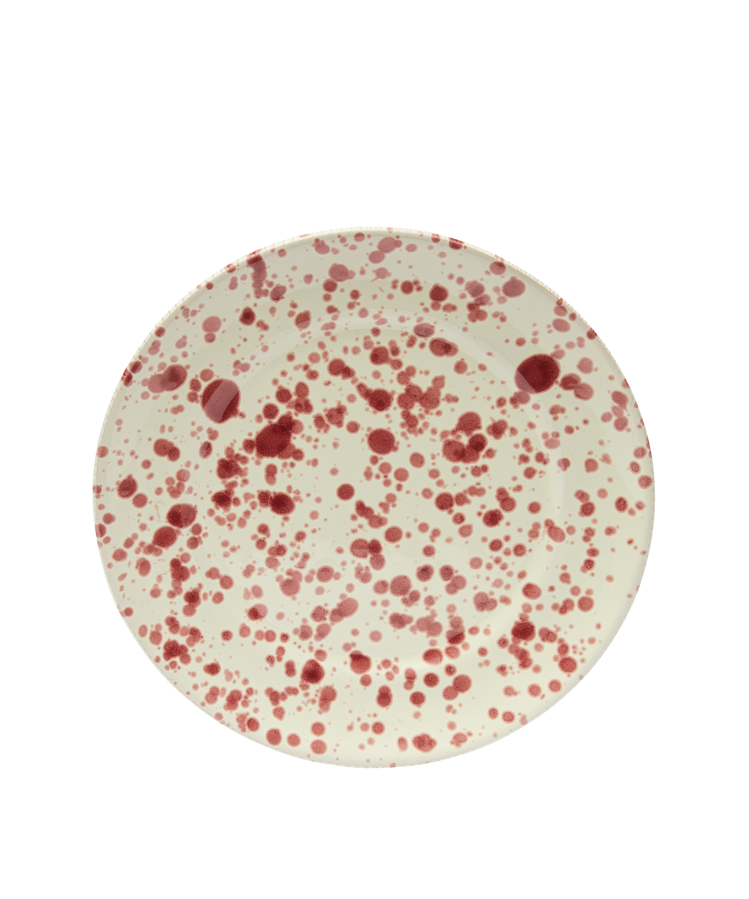 Italian ceramic cranberry splatter dinner plate