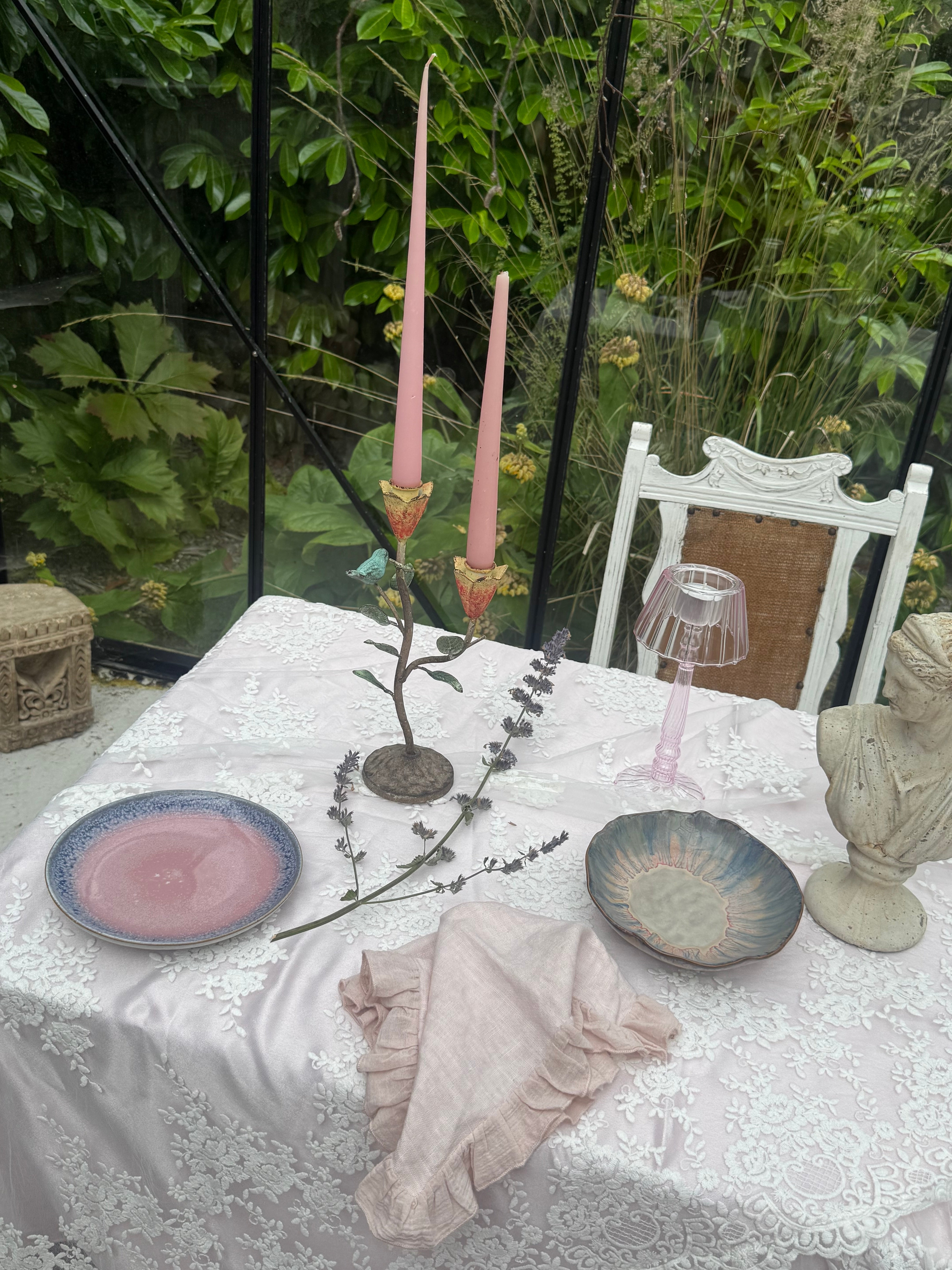 Rose Stoneware Lunch Plate