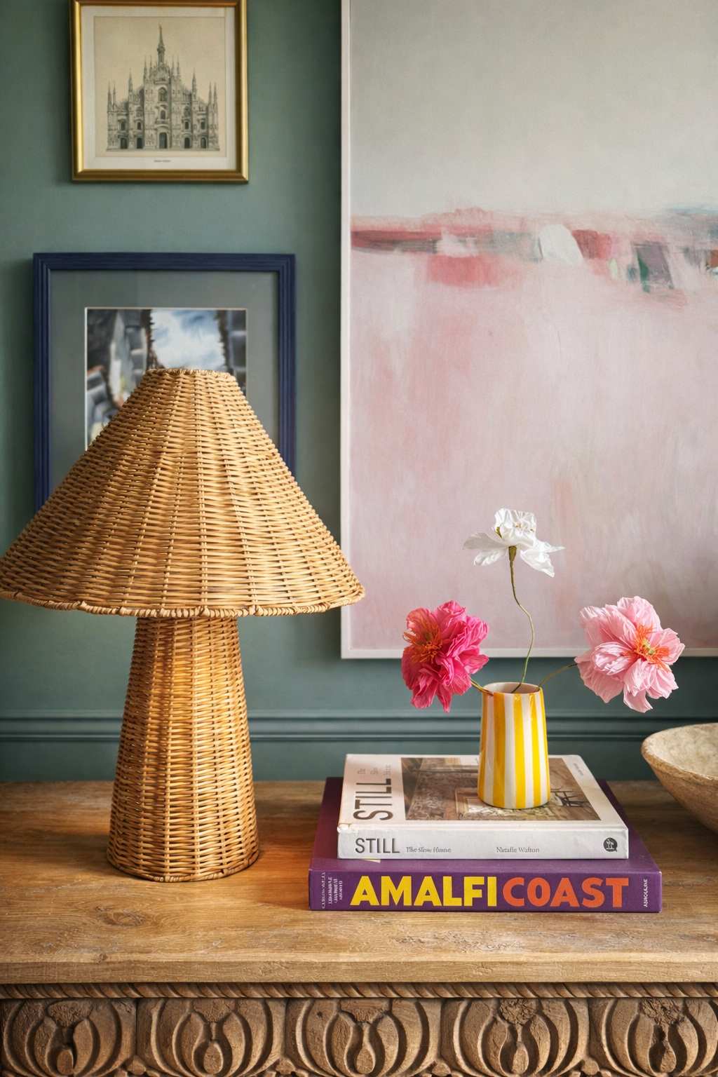 Handmade Striped Ceramic Jug - Amber + Willow