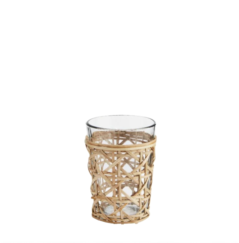 glass with bamboo case