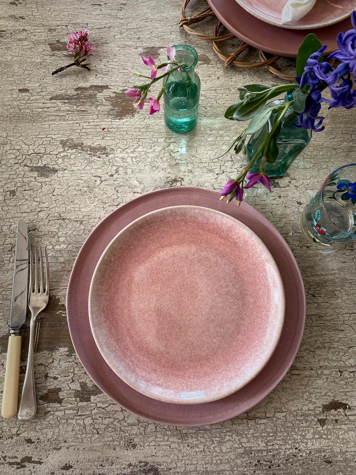 pink glazed plate - Amber + Willow