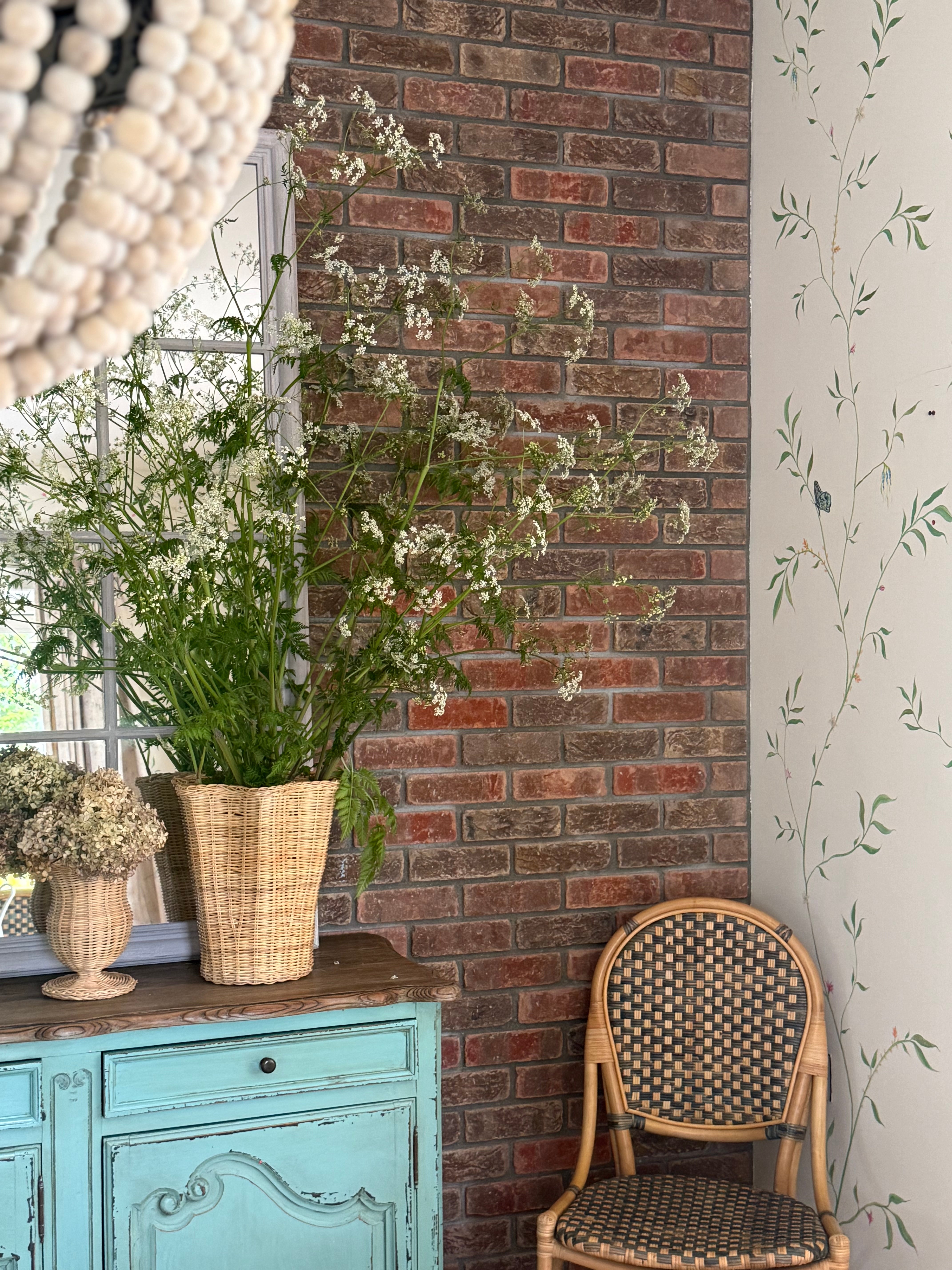 Scalloped Rattan Vase