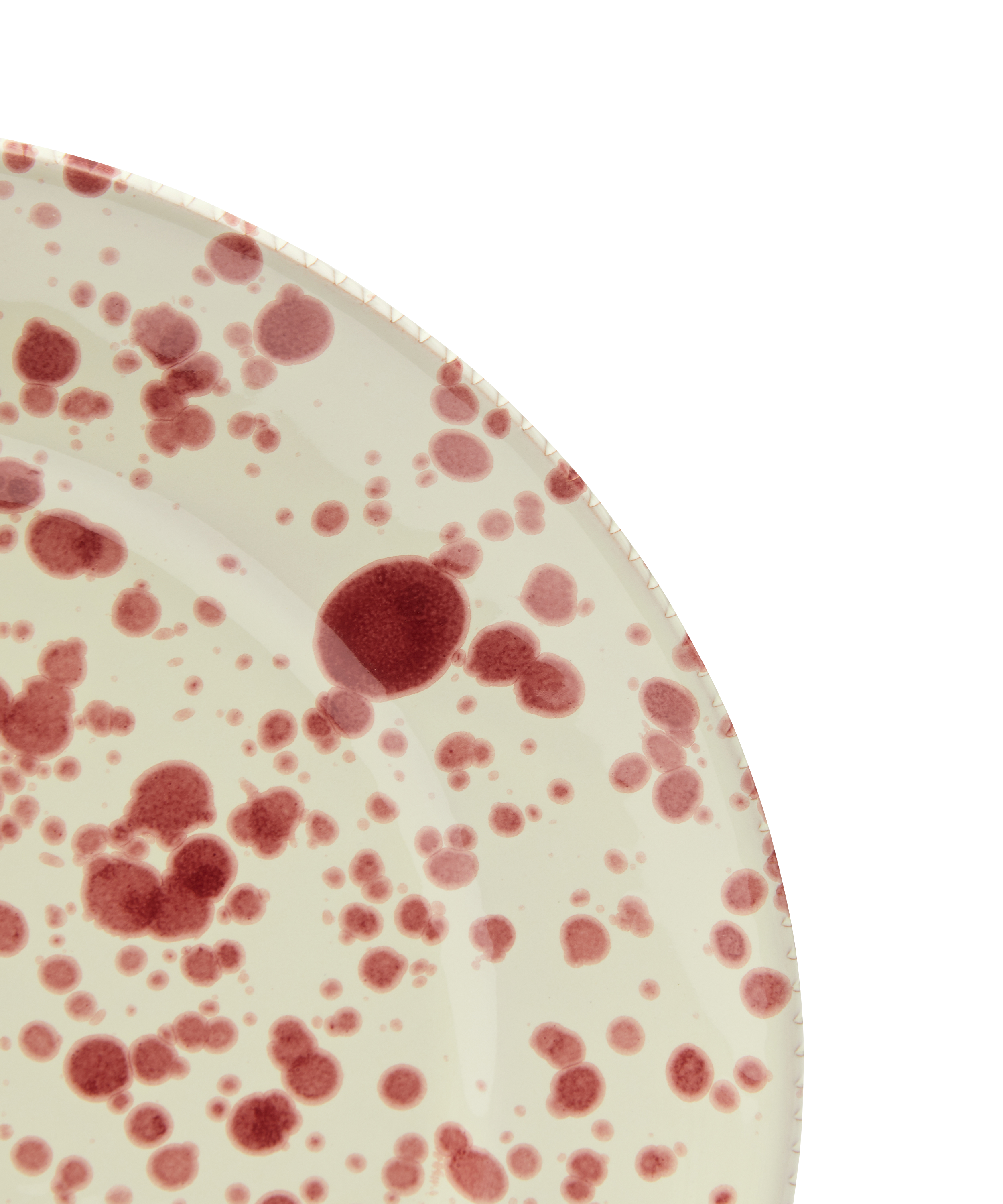 Italian ceramic cranberry splatter dinner plate