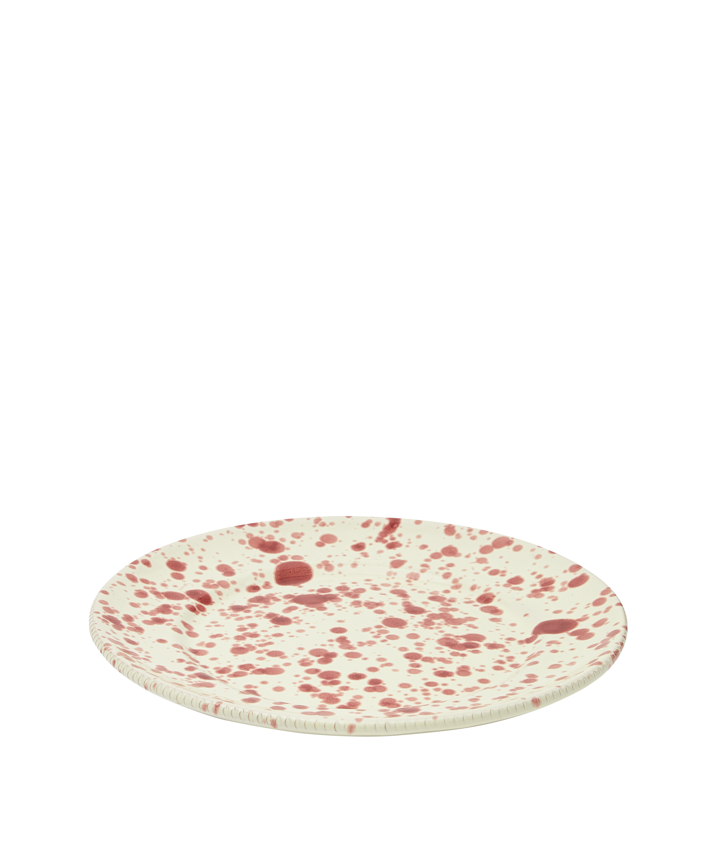 Italian ceramic cranberry splatter dinner plate