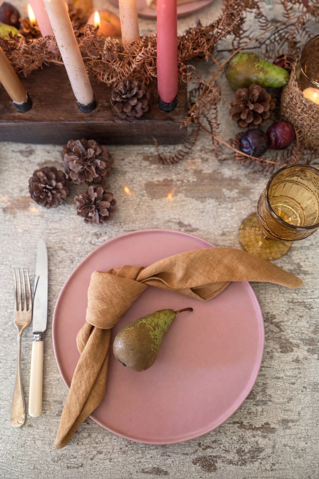 Dusky Pink Stoneware Dinner Plate