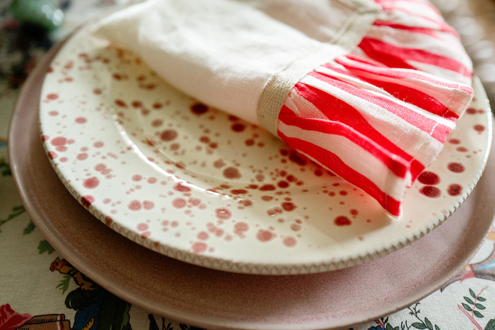 Dusky Pink Stoneware Dinner Plate