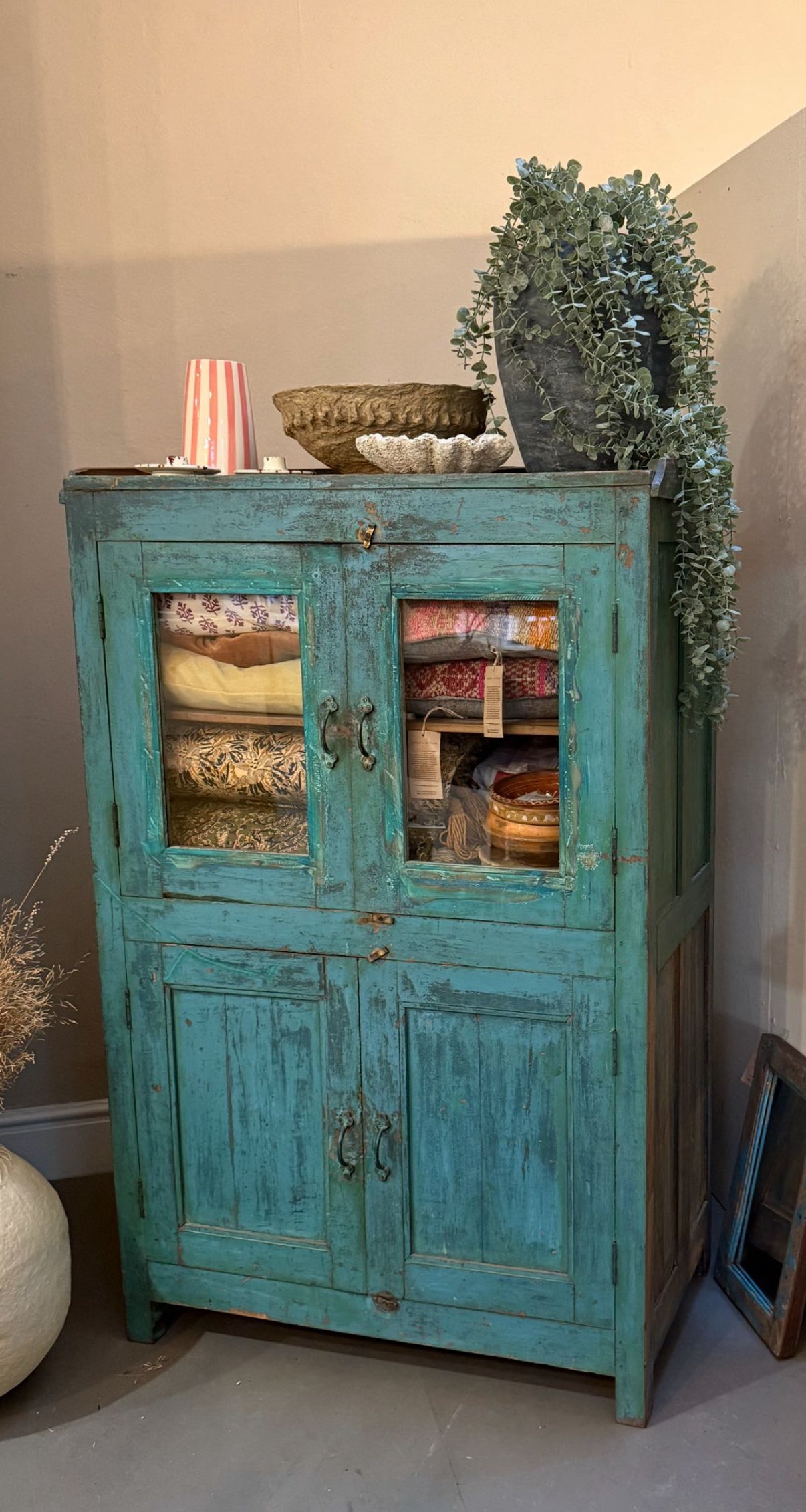 Vintage Indian Turquoise Cabinet