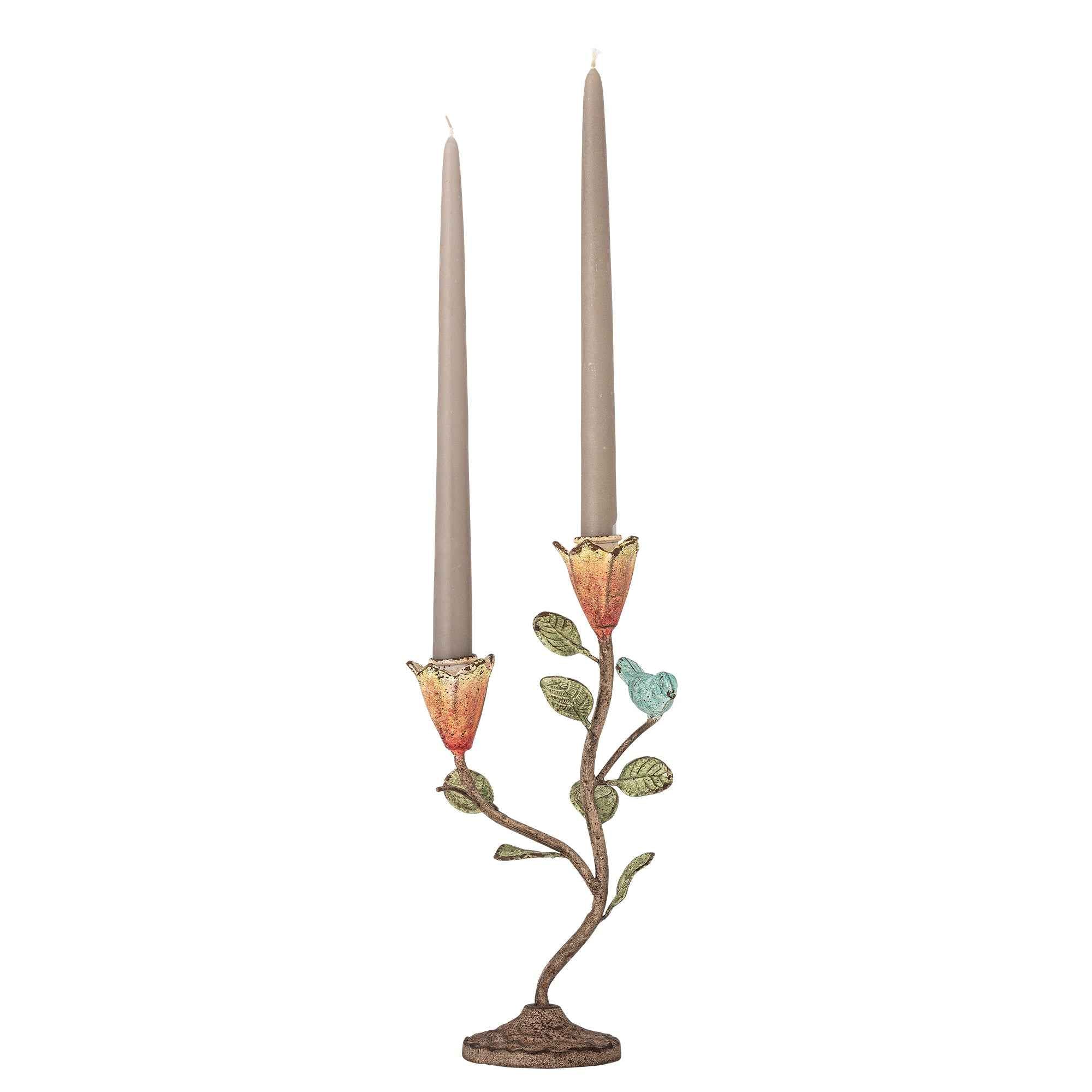Painted Bird Candle Holder