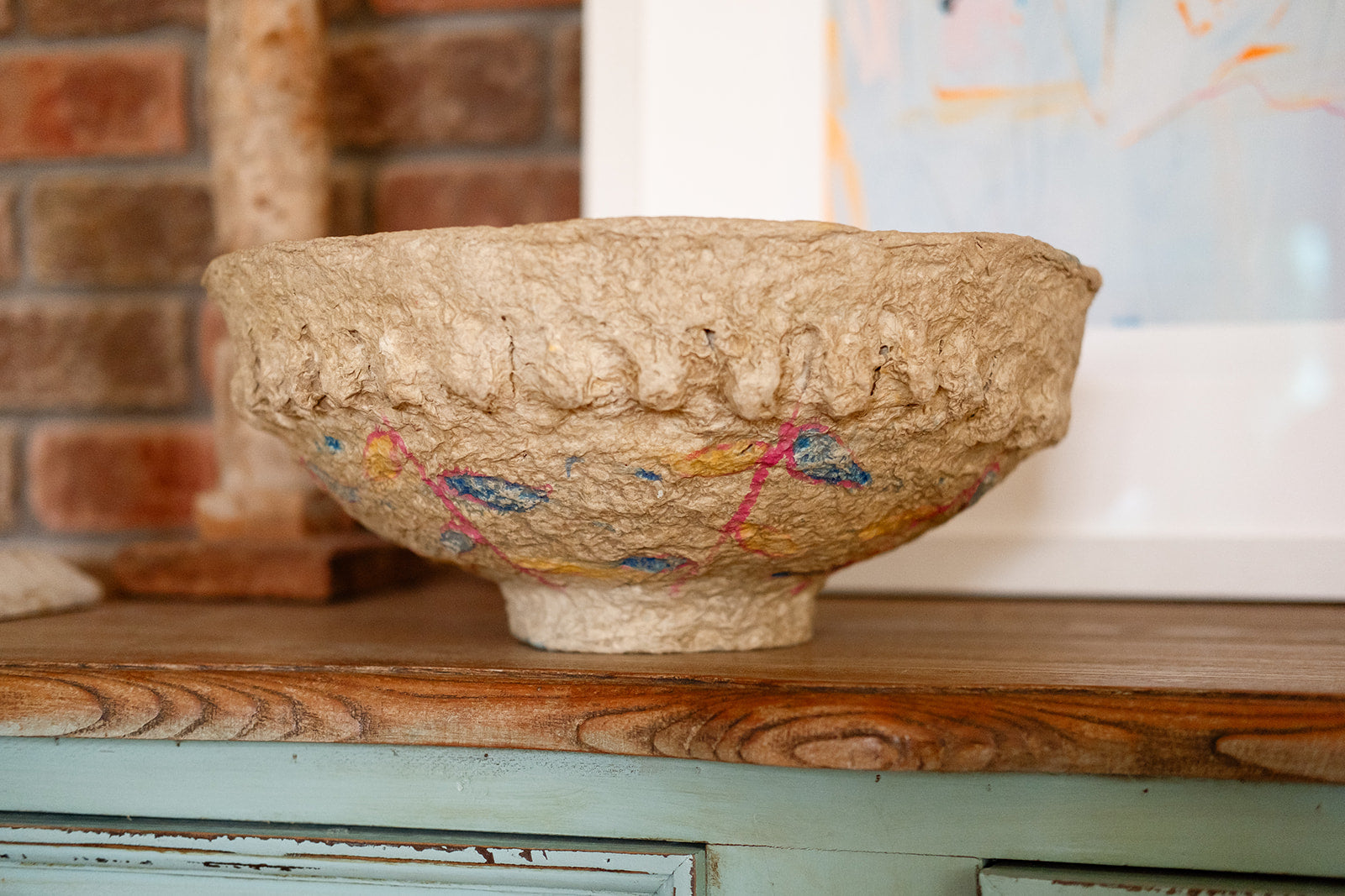 handmade papier-mâché mache bowl
