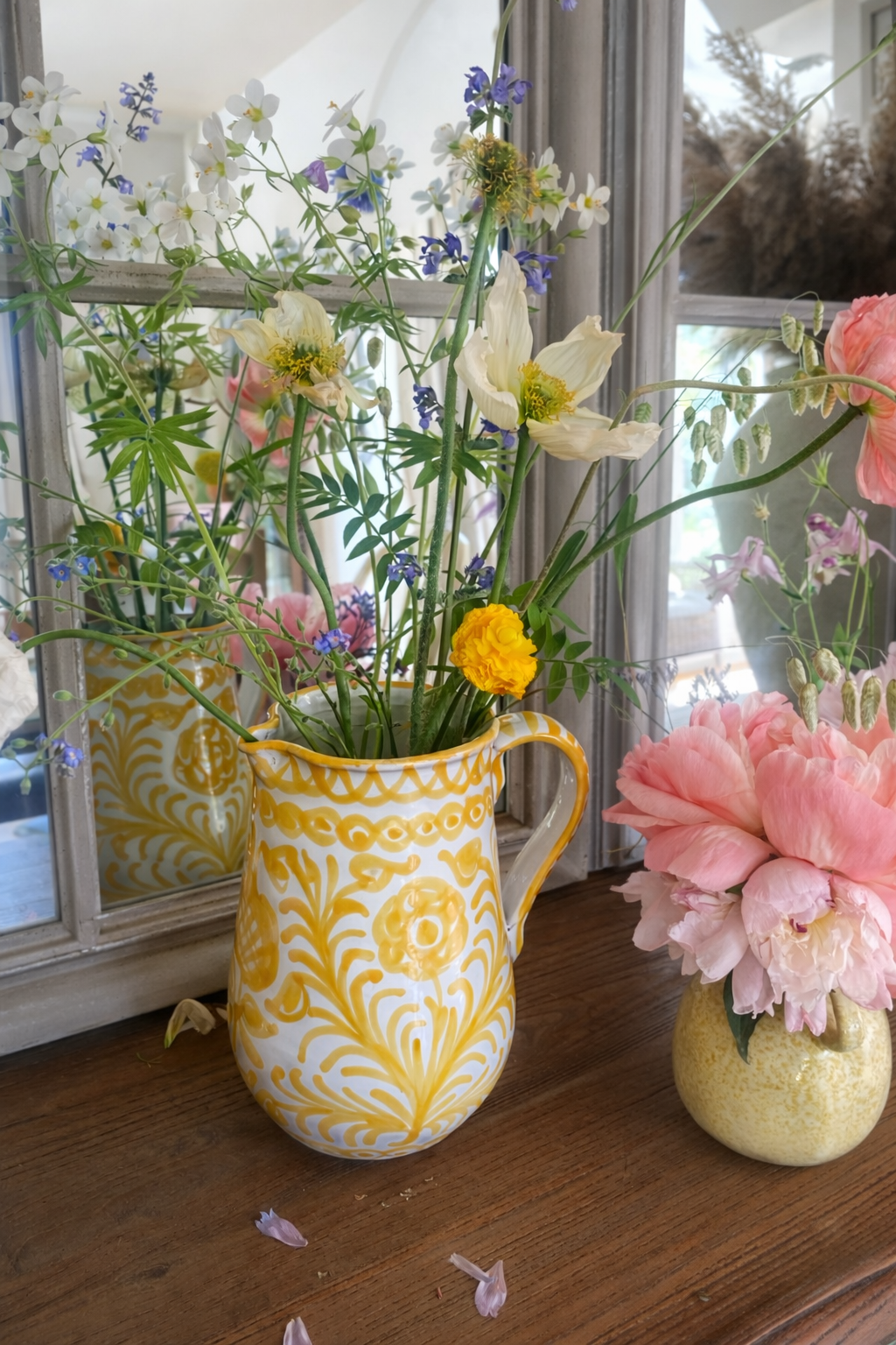 Handmade Spanish Ceramic Pitcher, Sunny Yellow - Amber + Willow