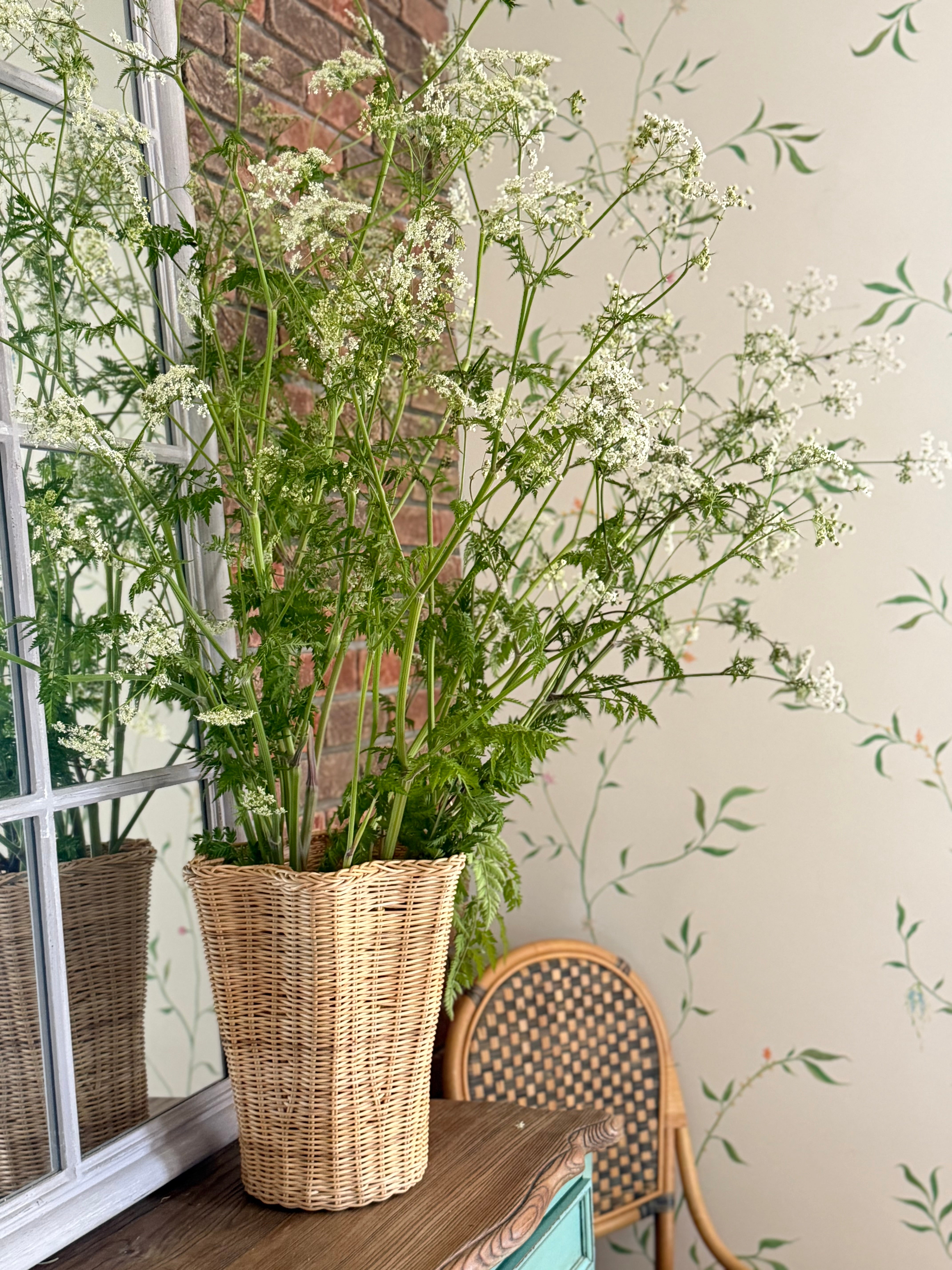 Scalloped Rattan Vase