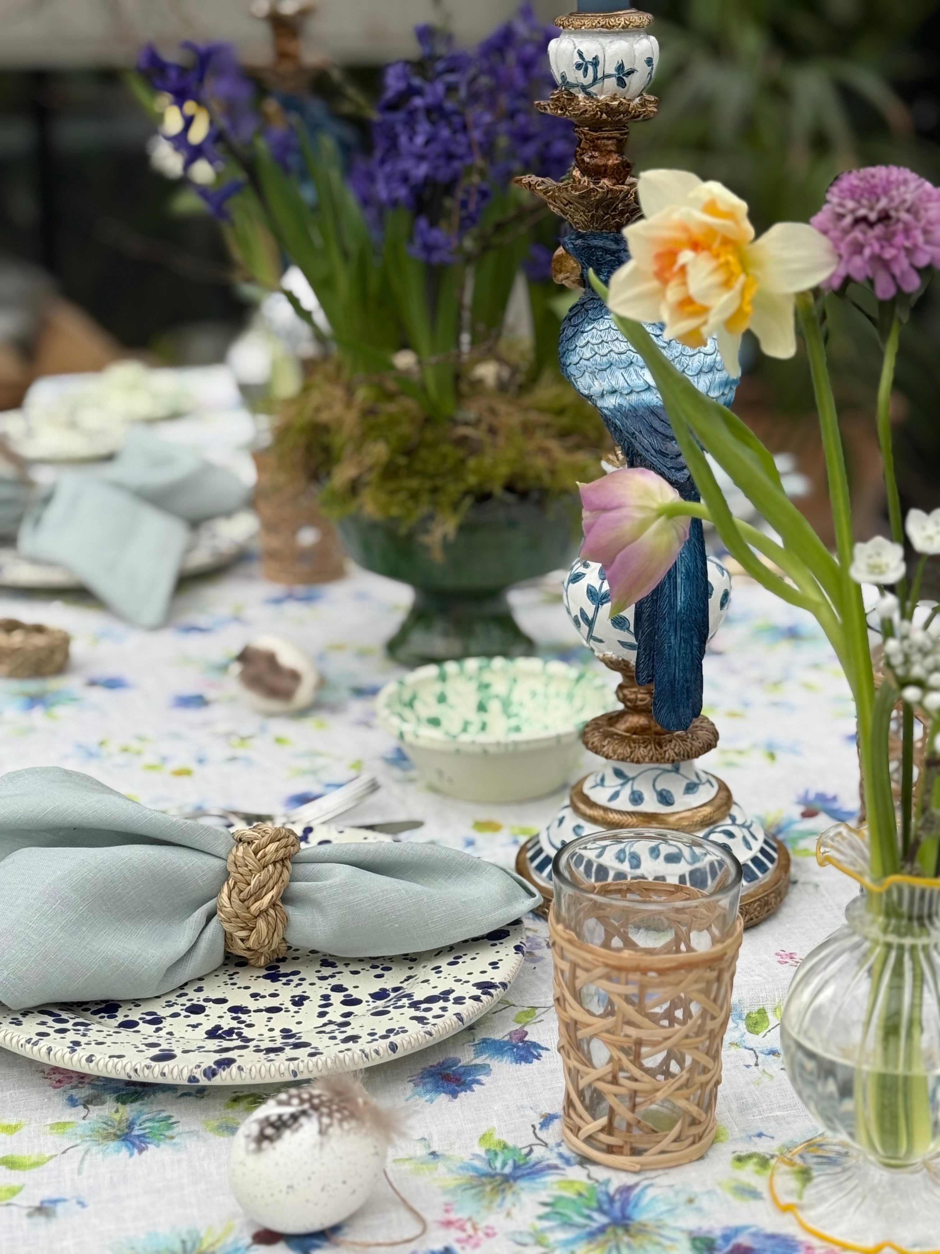 duck egg blue linen napkins