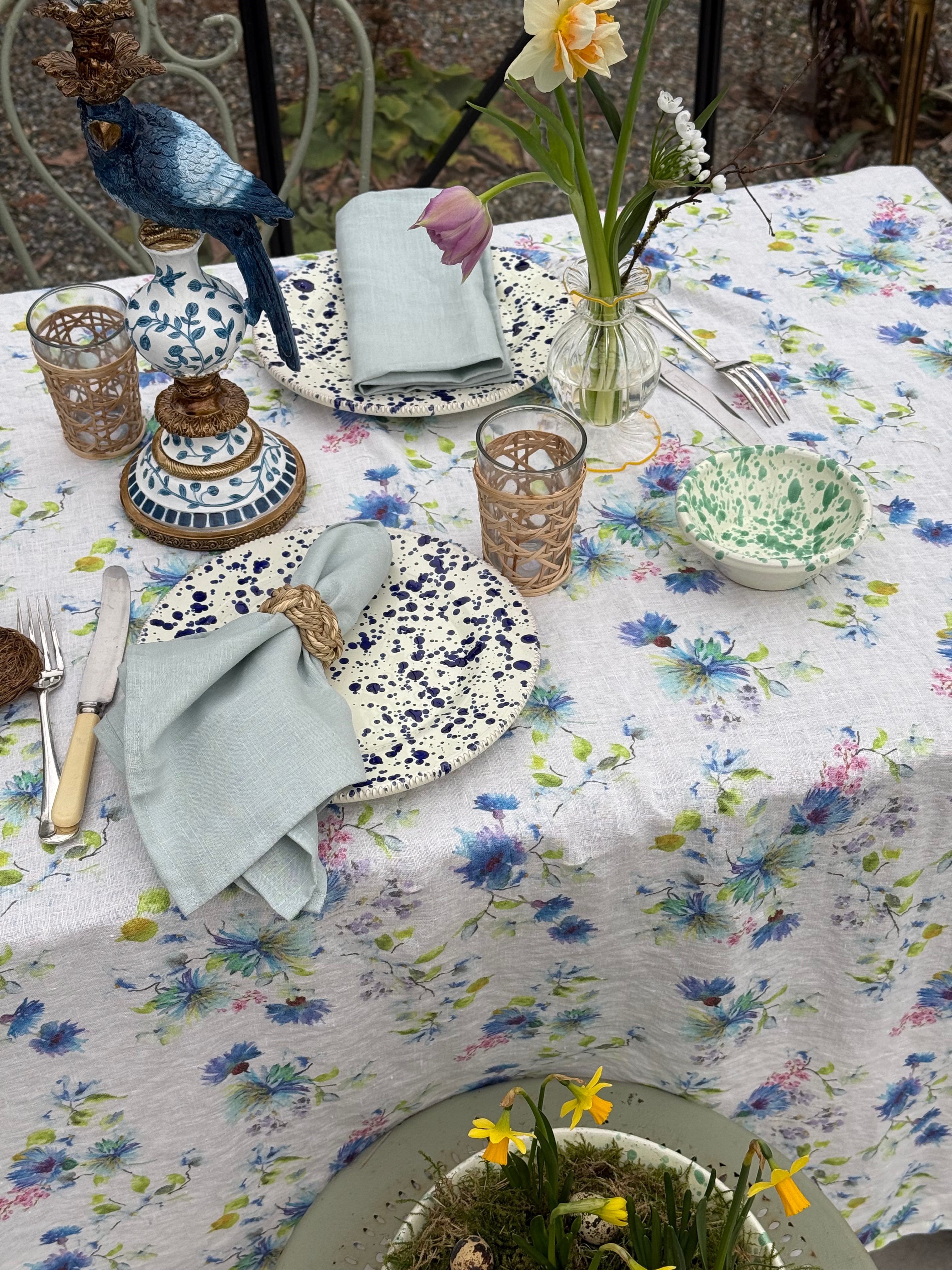 duck egg blue linen napkins