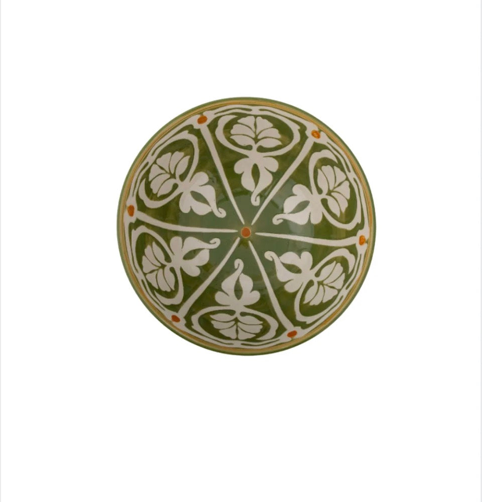 The Portofino Table — Hand-Painted Stoneware Salad Bowl & Mini Bowls Set