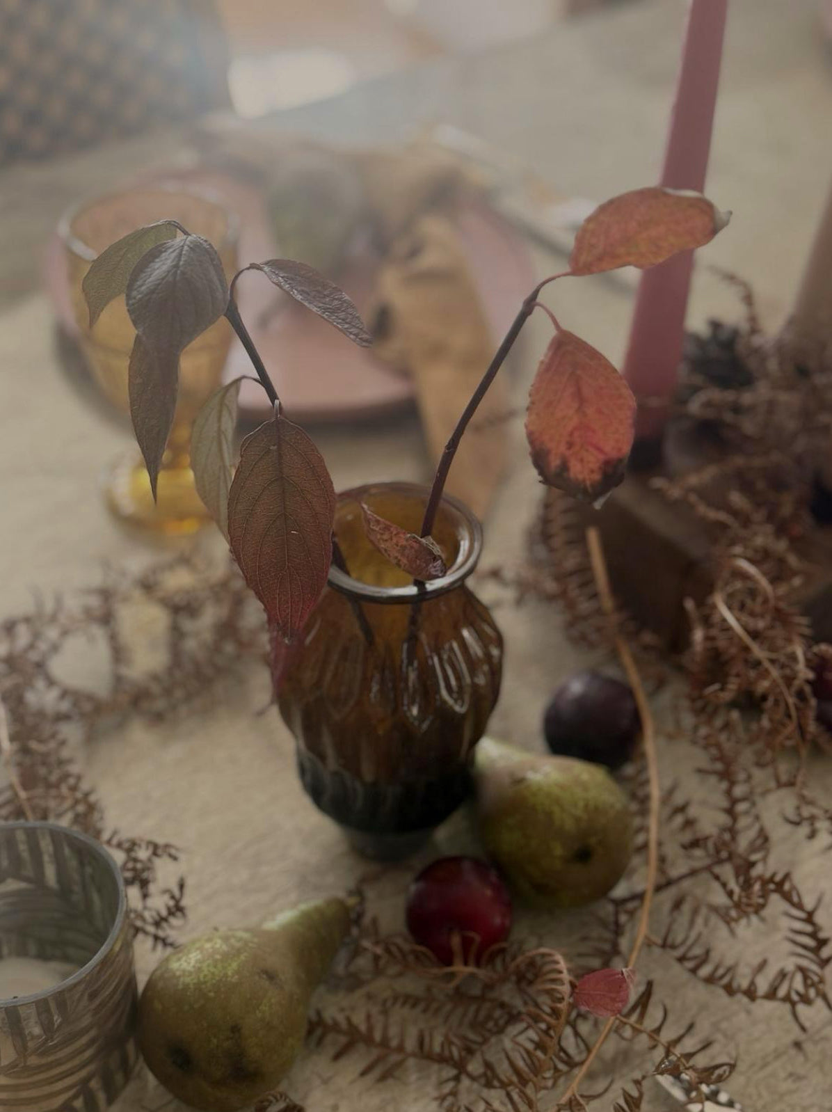 Amber Glass Vase - Amber + Willow