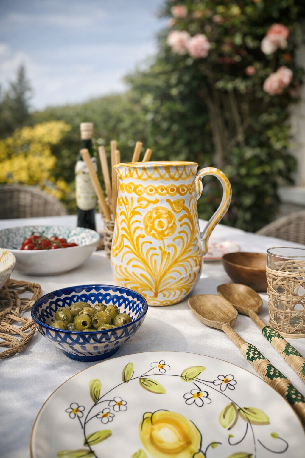 Handmade Spanish Ceramic Bowl, Blue - Amber + Willow