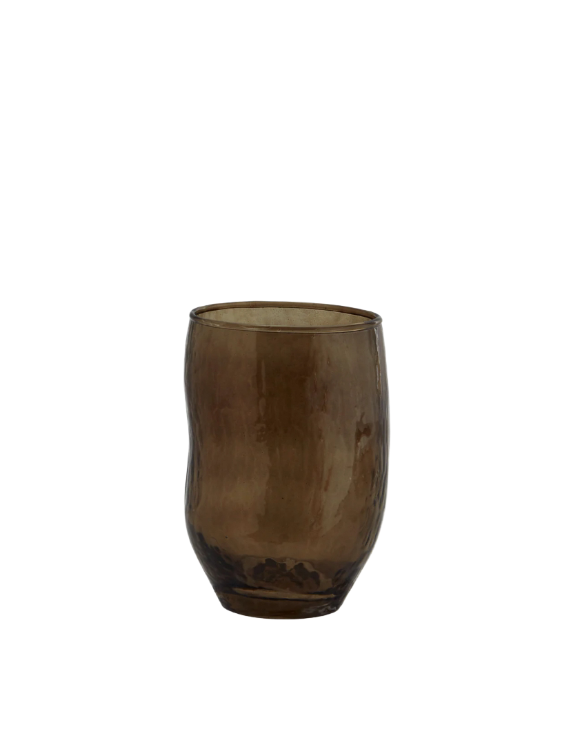 hammered brown drinking glass