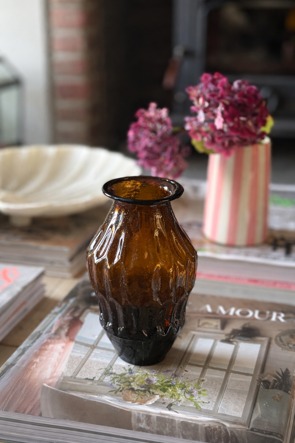 Amber Glass Vase - Amber + Willow