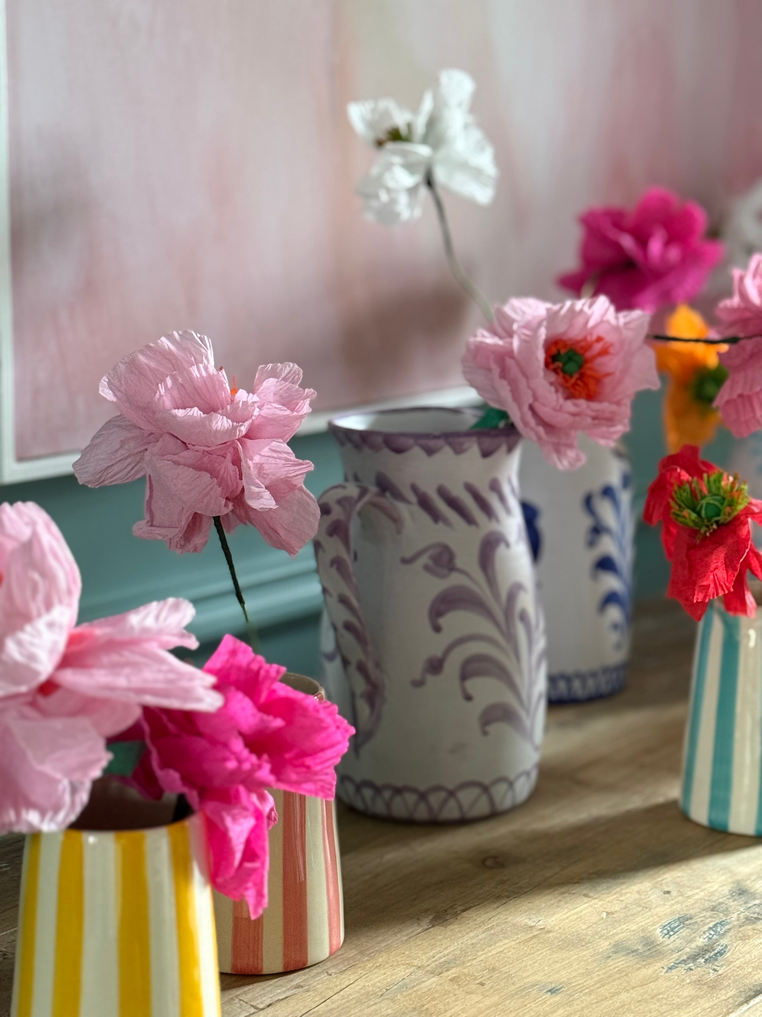 Hand-Painted Lilac Spanish Pitcher - Amber + Willow