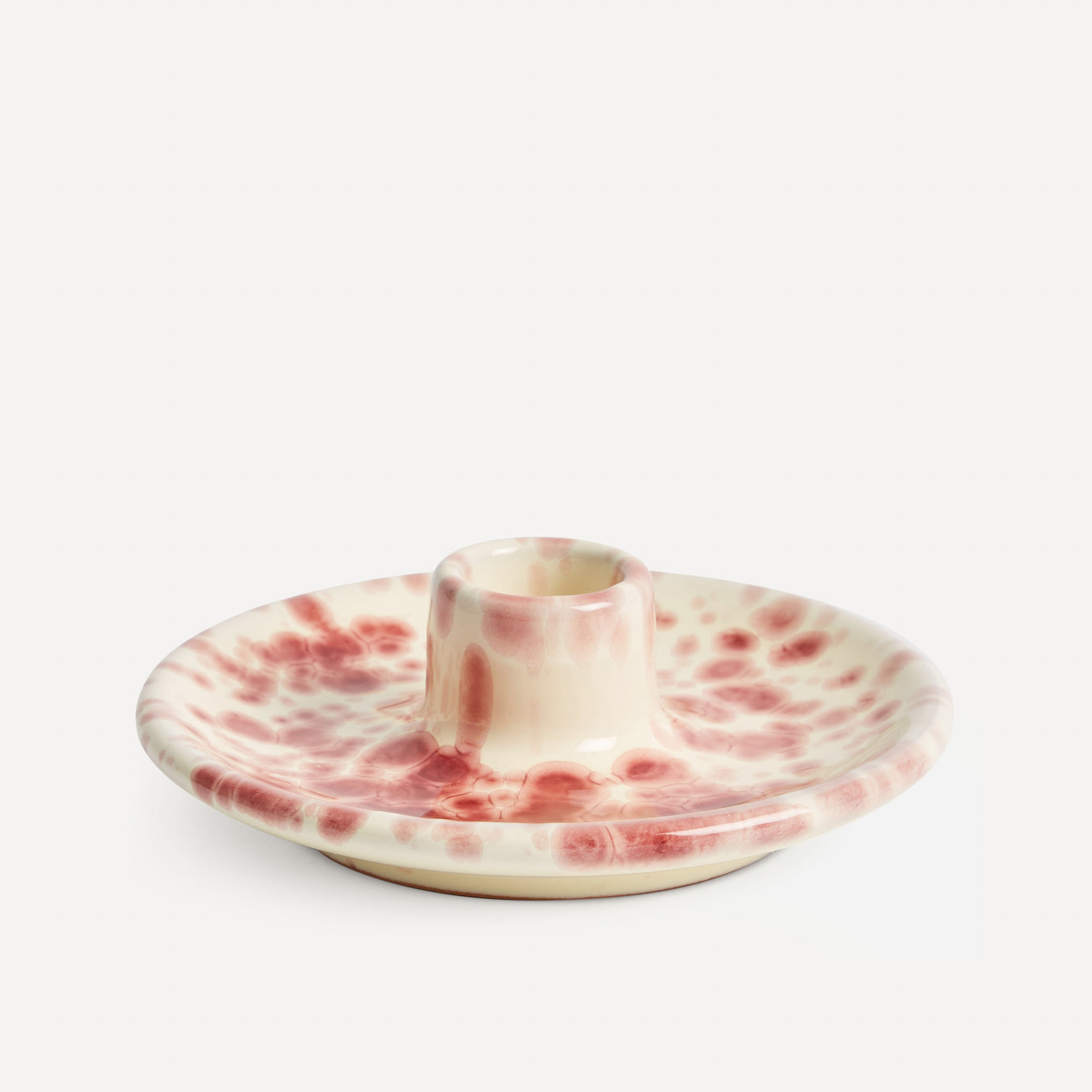 Italian ceramic splatterware candle holder